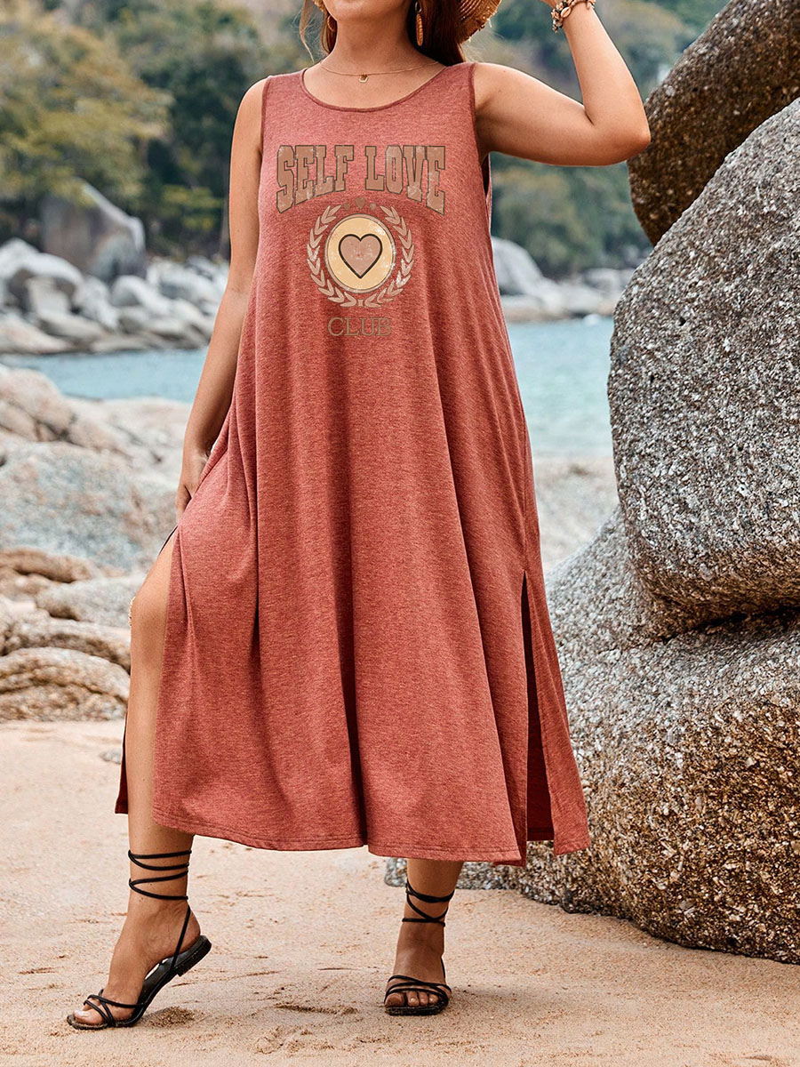 Self Love Club Split Thigh Tank Dress