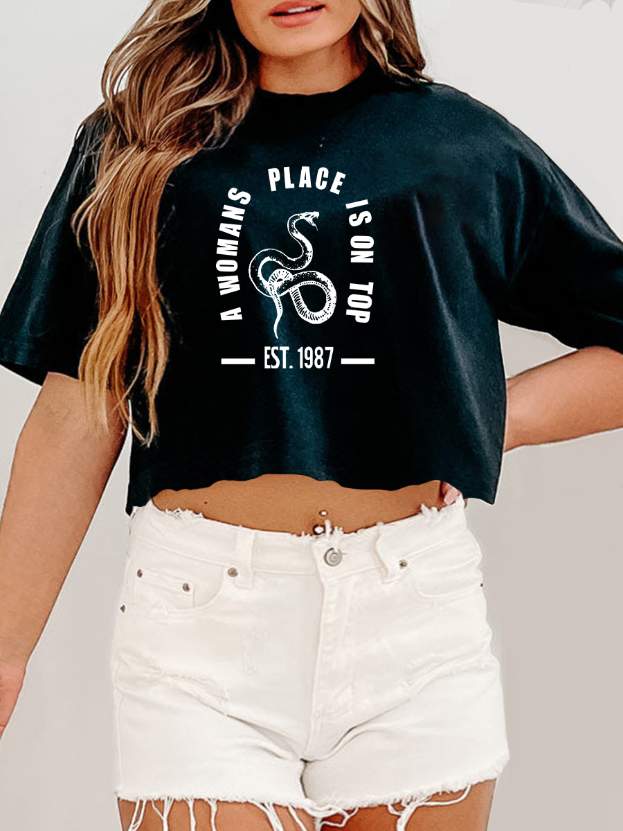 A Woman's Place Is On  Crop Tee
