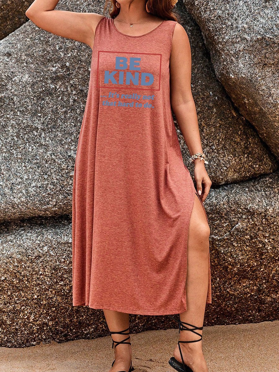 Be Kind (It'S Not That Hard To Do) Split Thigh Tank Dress