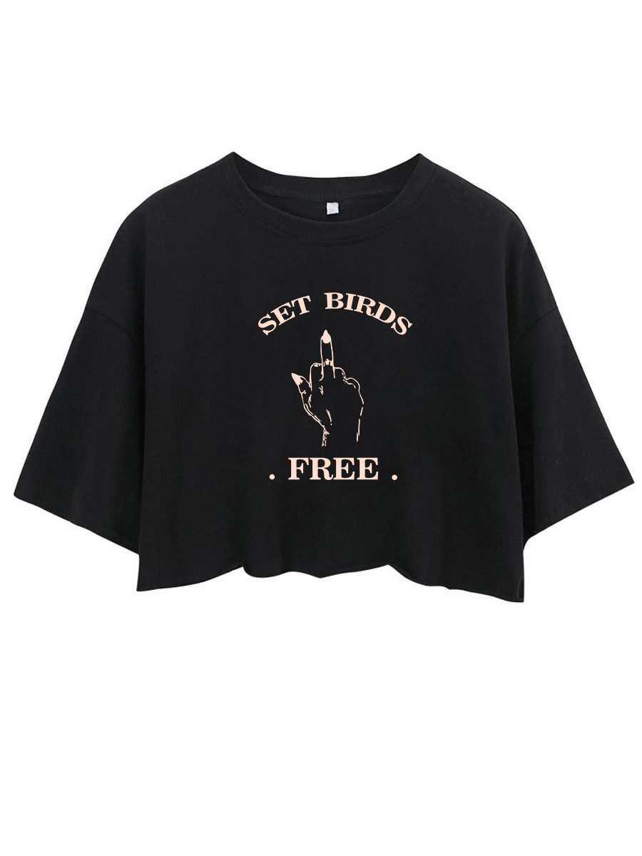 Set Birds Free Crop Tee