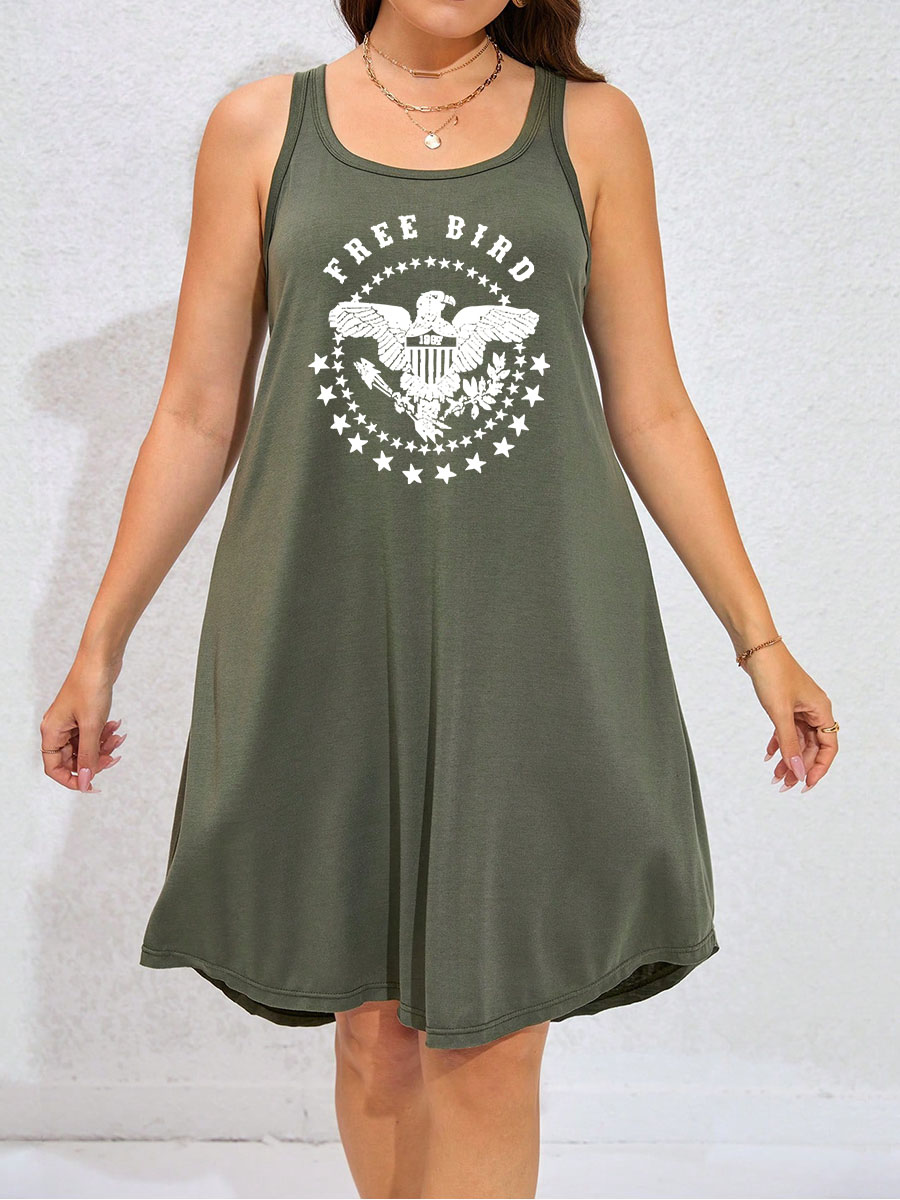 Freedom Thrills Bleached Out Tank Dress