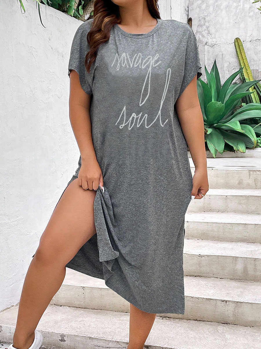 Enjoy The Little Things Split Thigh Tee Dress