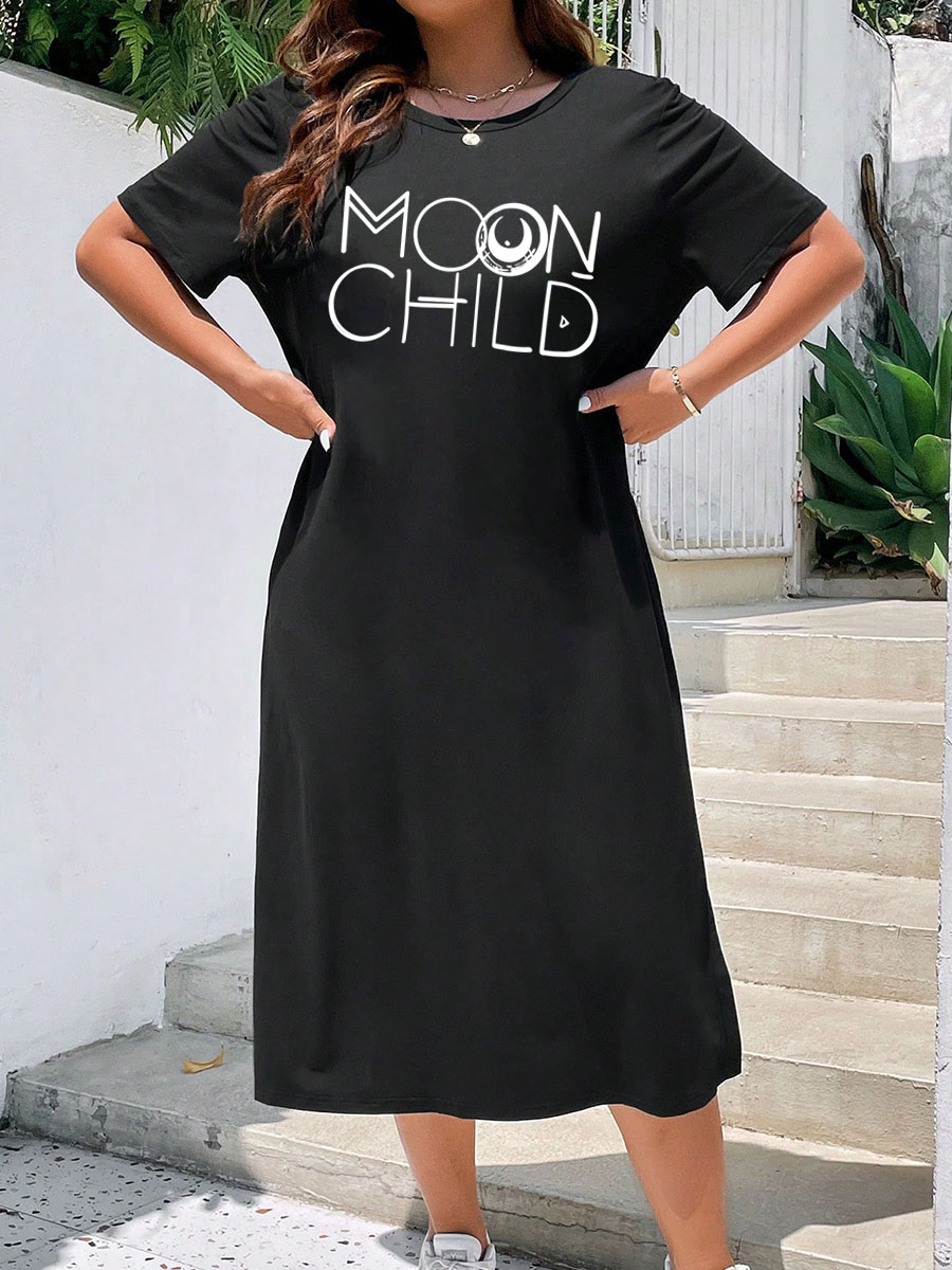 Moon Child Split Thigh Tee Dress