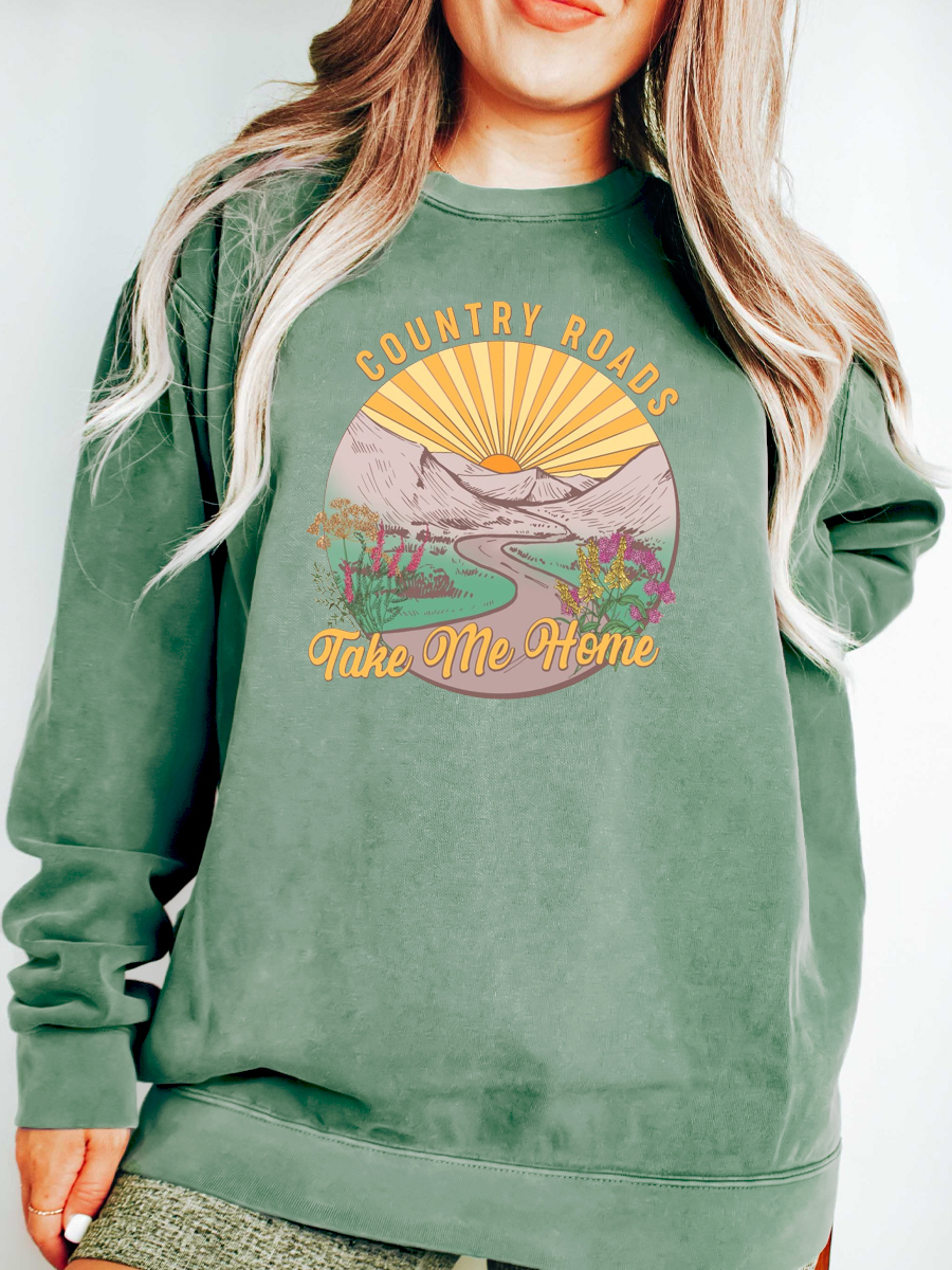 Vintage Country Roads Take Me Home Women'S Sweatsweatshirt