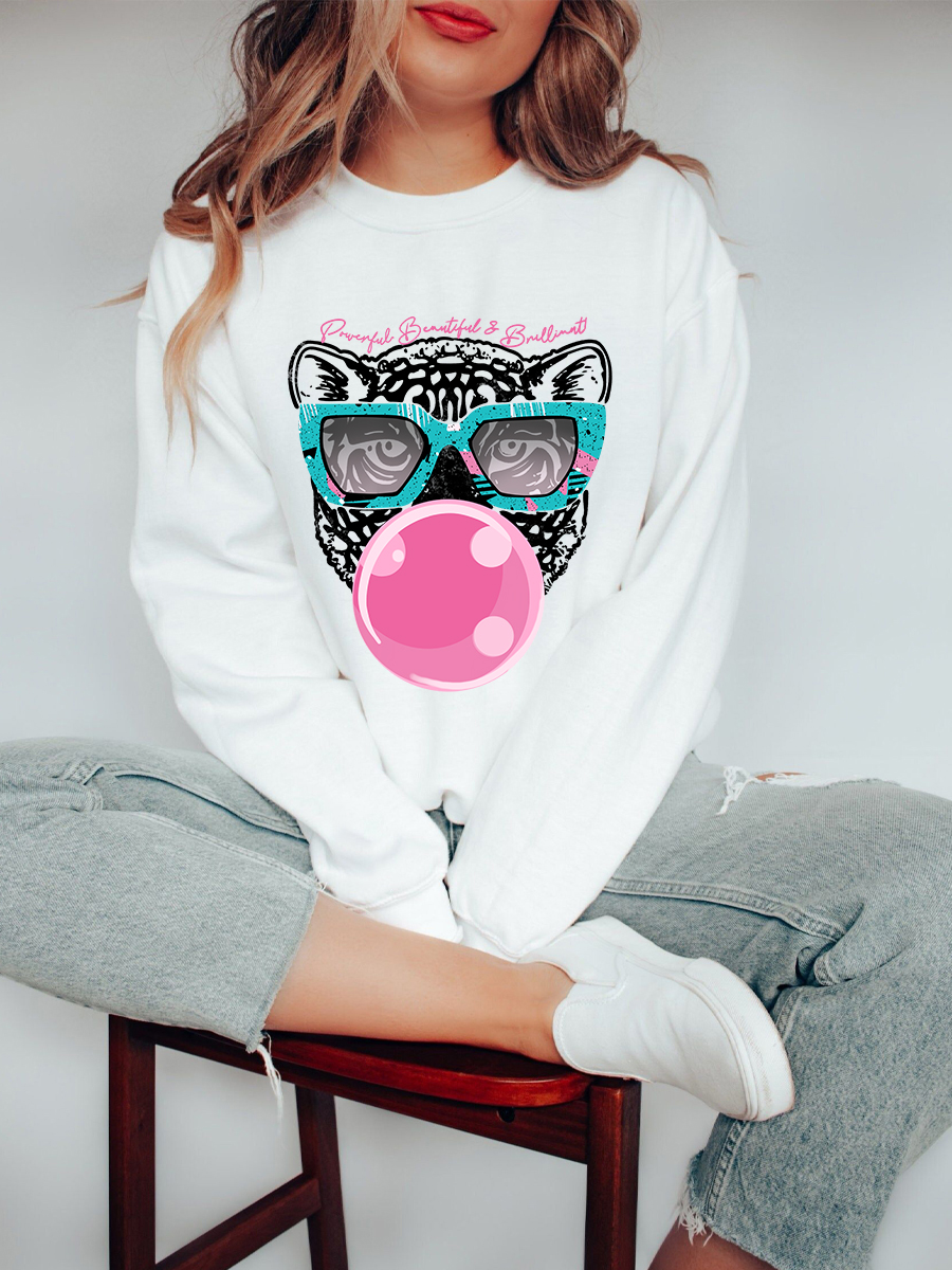 Cheetah Blowing Bubbles Sweatshirt