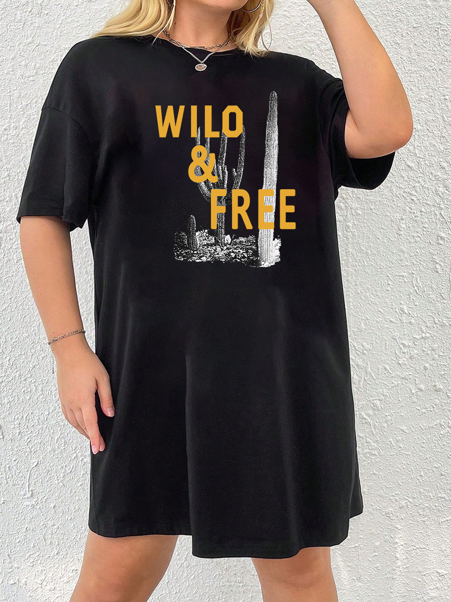Wild And Free Cactus Tee Dress