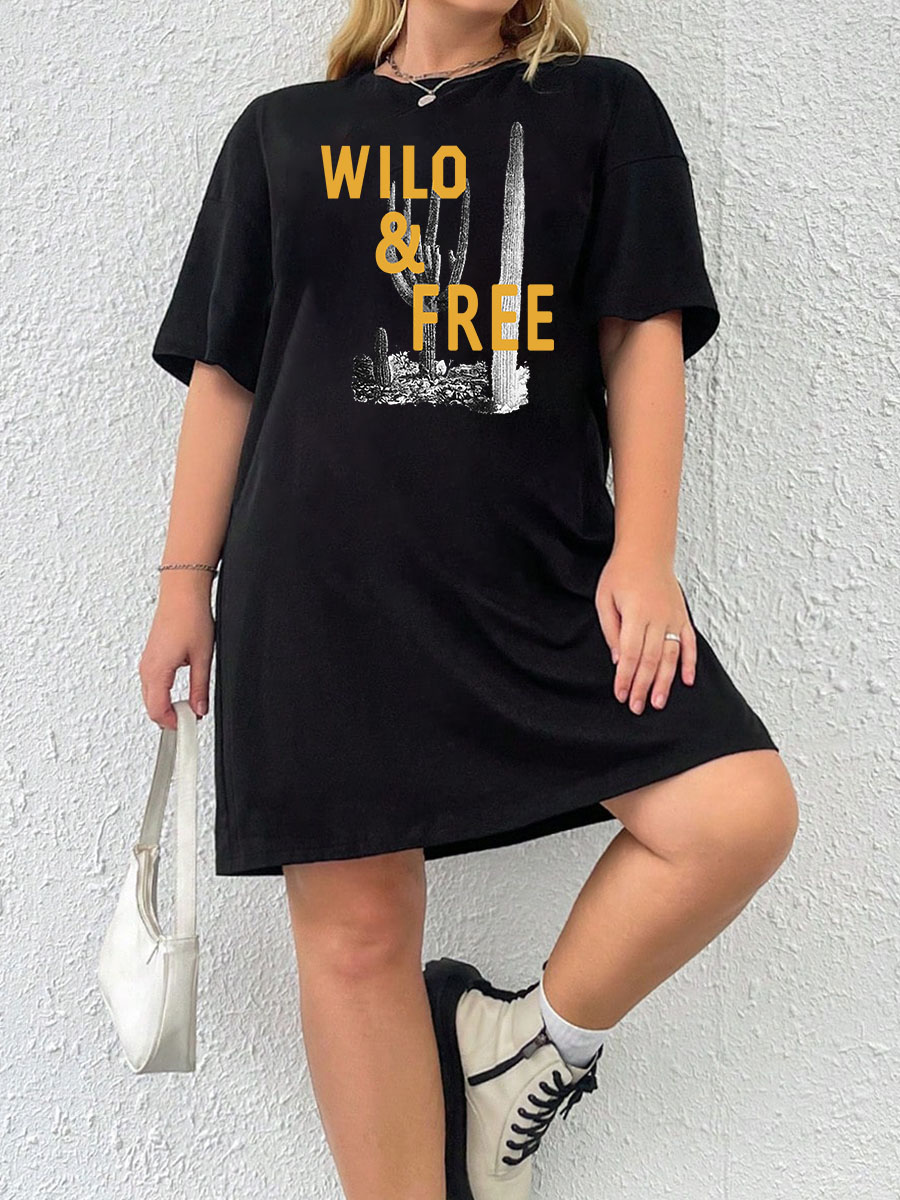 Wild And Free Cactus Tee Dress