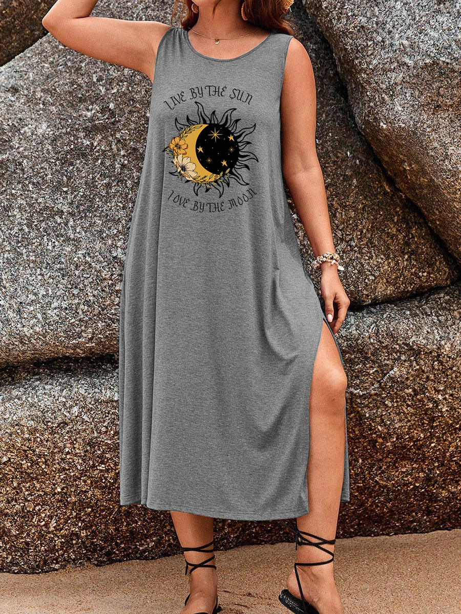 Live By The Sun Love By The Moon Split Thigh Tank Dress