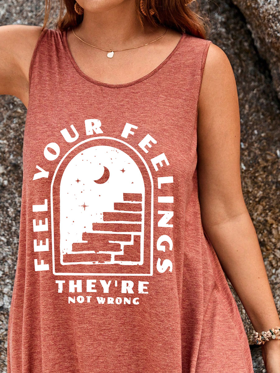Feel Your Feelings Split Thigh Tank Dress