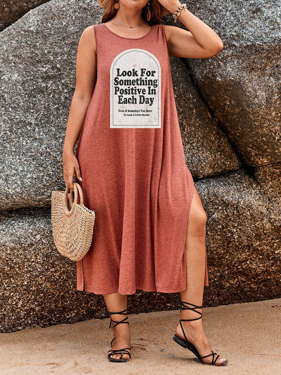 Look For Something Positive Split Thigh Tank Dress