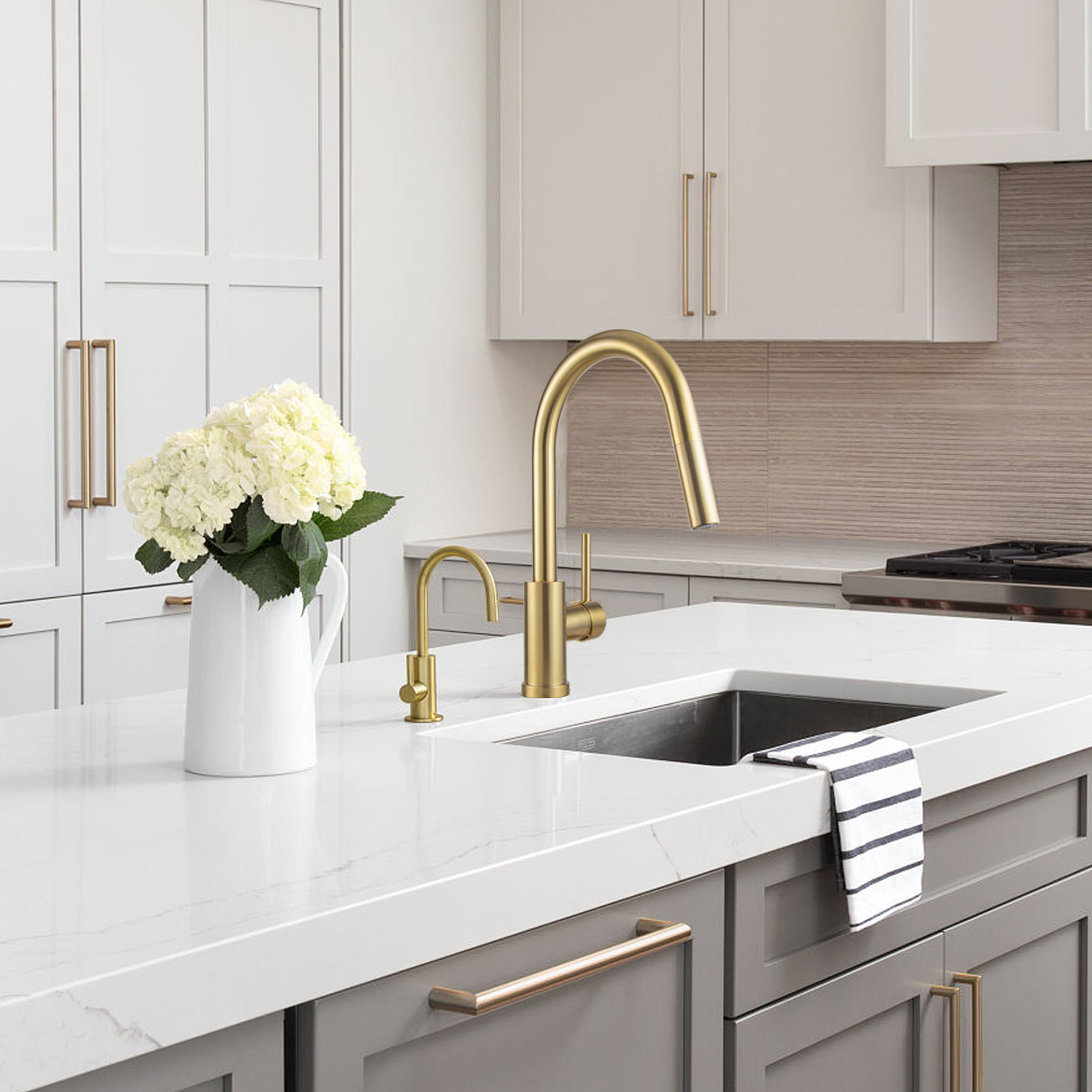 Gold Pull Down Kitchen Faucet with Sprayer KF1120 - Lava Odoro-LAVA ODORO