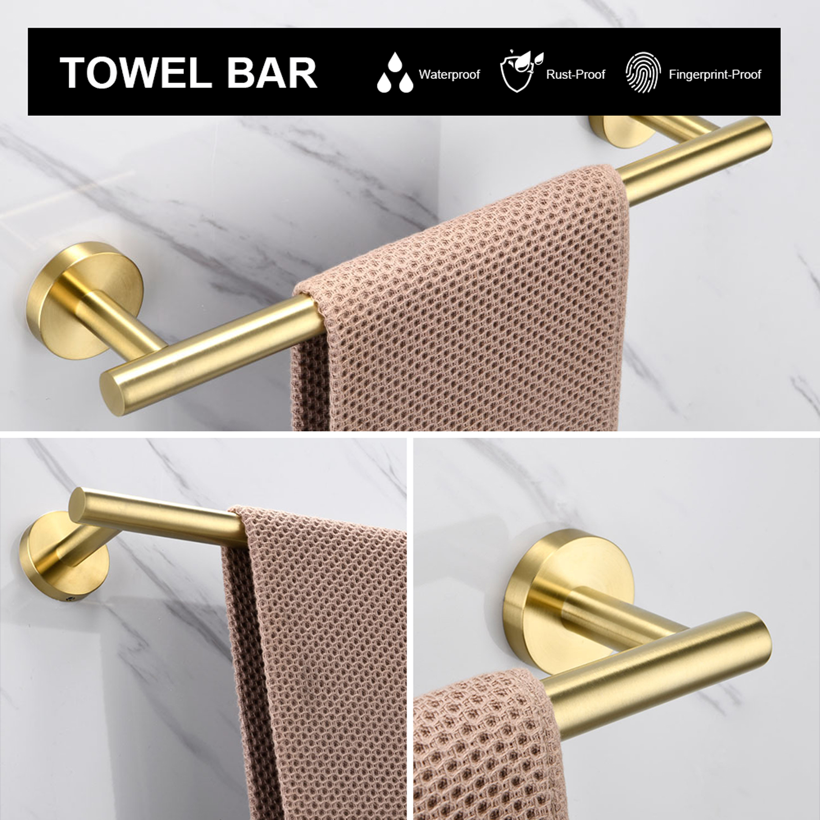 5-Piece Bathroom Hardware Set, 23.6 Inch | Lava Odoro-LAVA ODORO