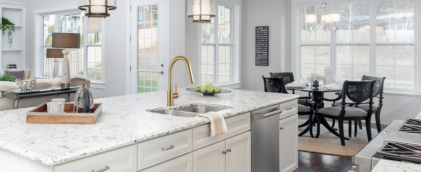 Gold Pull Down Kitchen Faucet with Sprayer KF1120 - Lava Odoro-LAVA ODORO