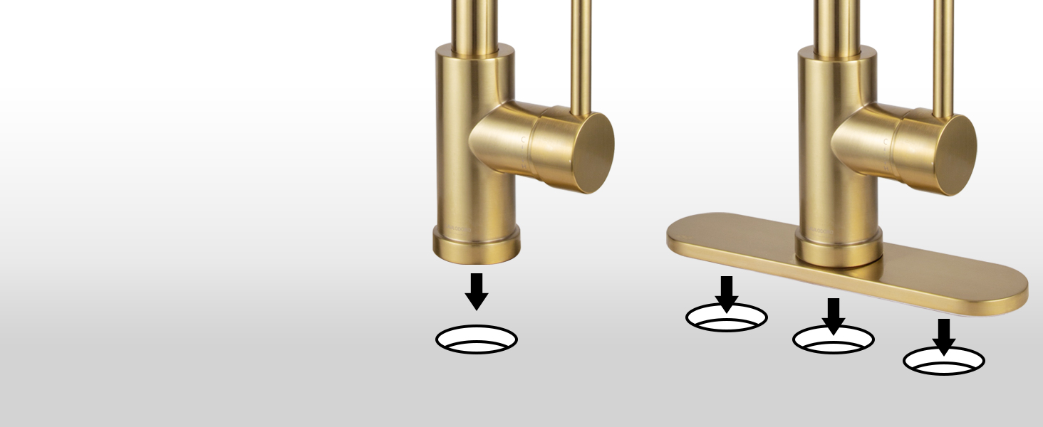 Gold Pull Down Kitchen Faucet with Sprayer KF1120 - Lava Odoro-LAVA ODORO