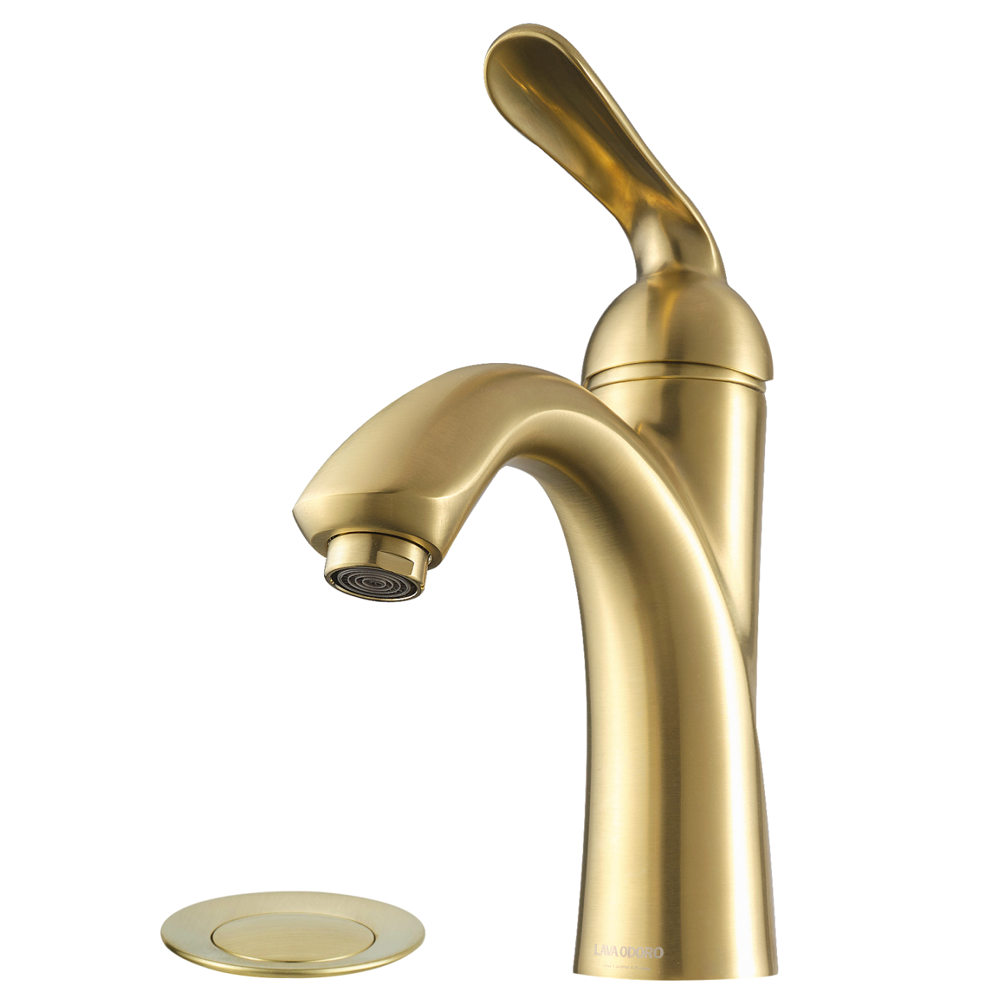 Single Hole Bathroom Faucet with Drain Assembly and Deck Plate, BF290 | Lava Odoro-LAVA ODORO