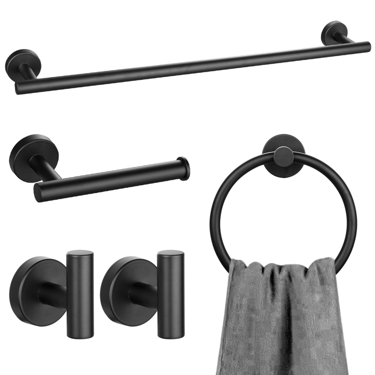5-Piece Bathroom Hardware Set, 23.6 Inch | Lava Odoro-LAVA ODORO