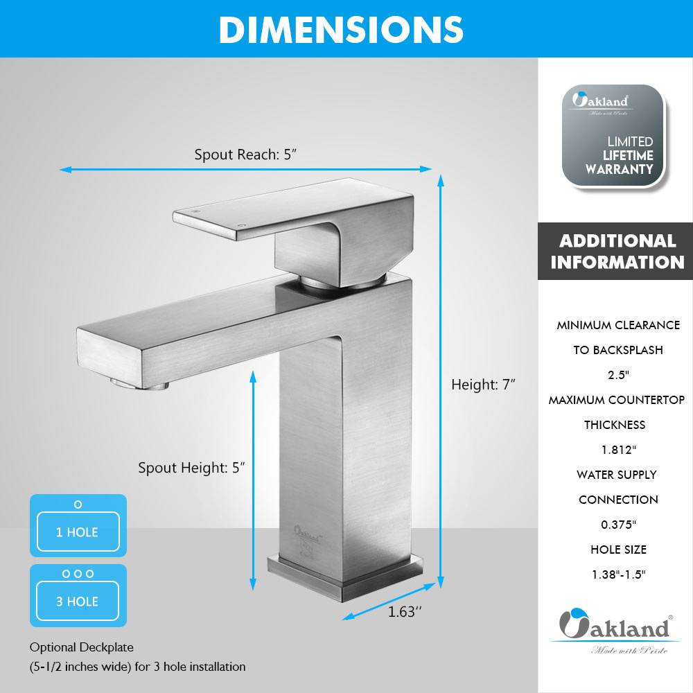 Single Hole Bathroom Faucet With Drain Assembly BF307 - Lava Odoro-LAVA ODORO