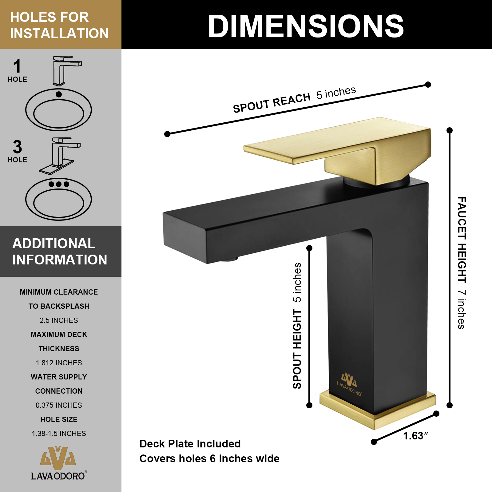 Single Hole Bathroom Faucet With Drain Assembly BF307 - Lava Odoro-LAVA ODORO