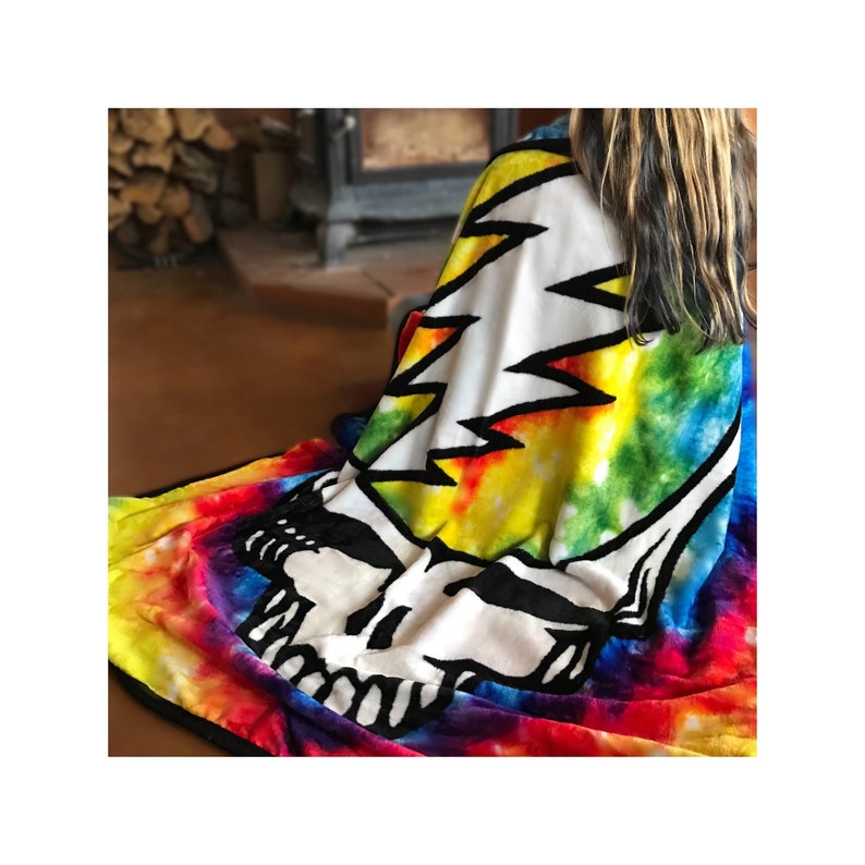 Grateful dead-Grateful Dead Steal Your Face Tie Dye Coral Fleece ...