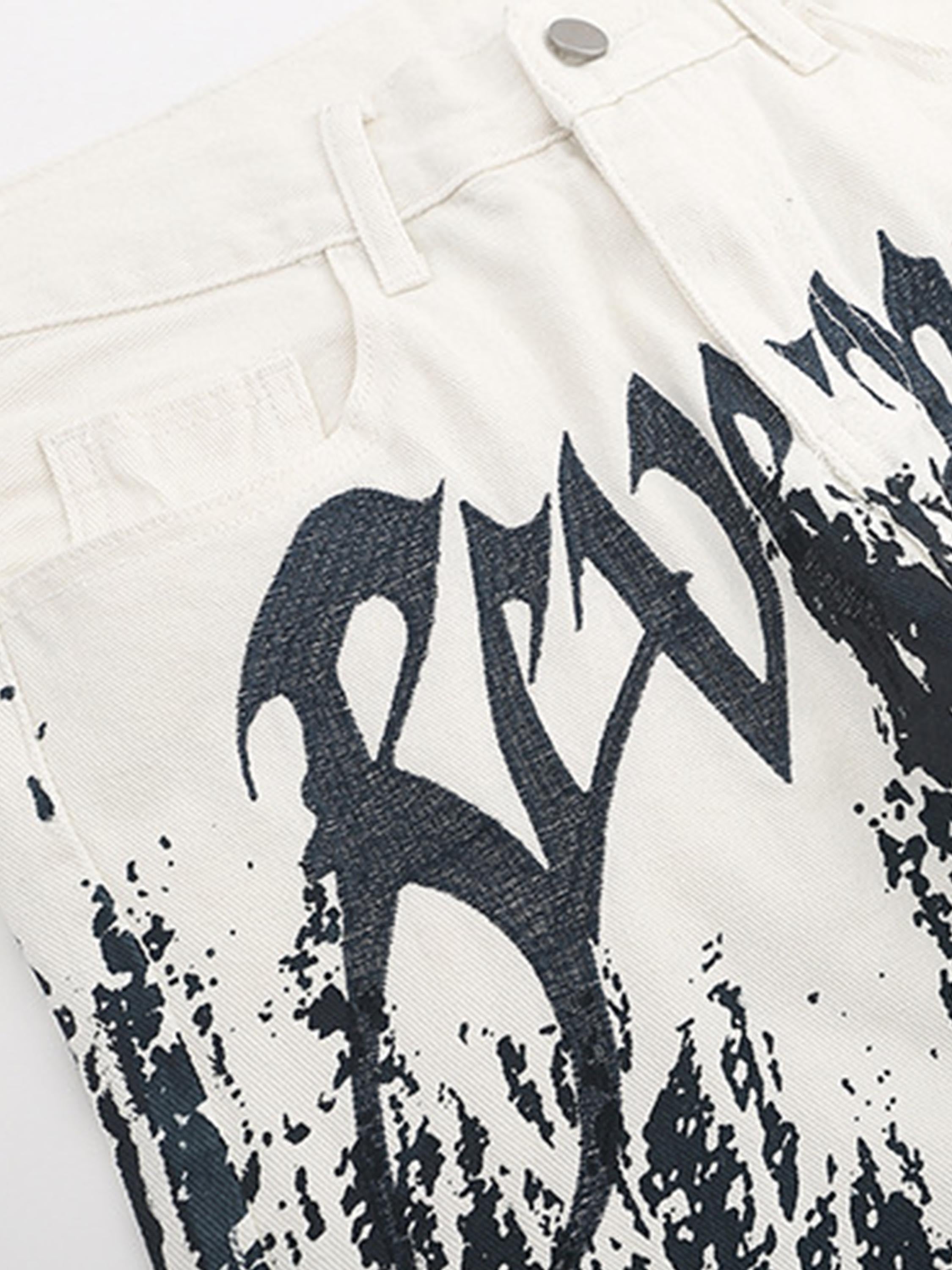 American Heavy Industry Ink Splash Embroidery Jeans-xxchiefs