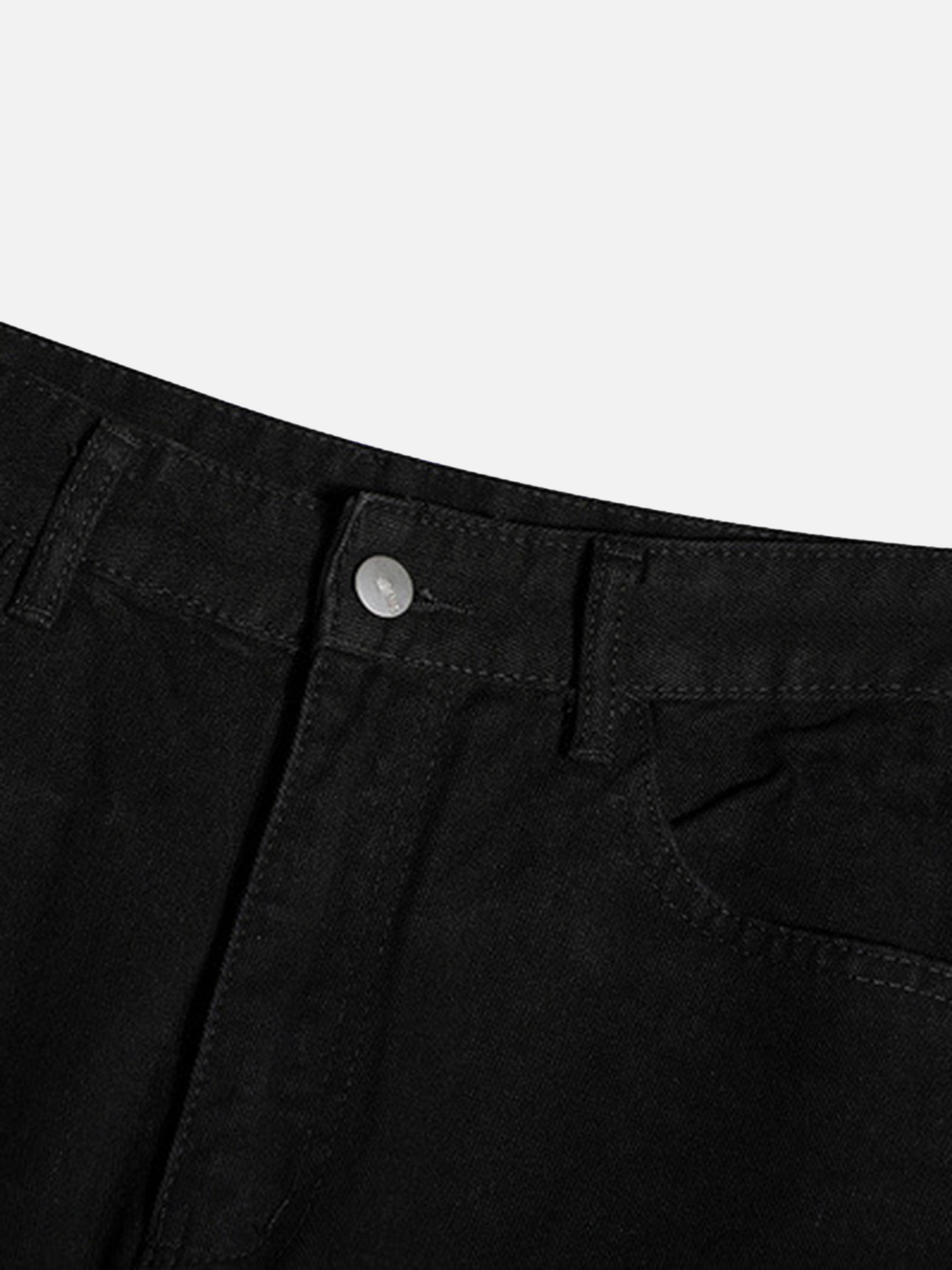 American High Street Burning Text Embroidered Letters Jeans-xxchiefs