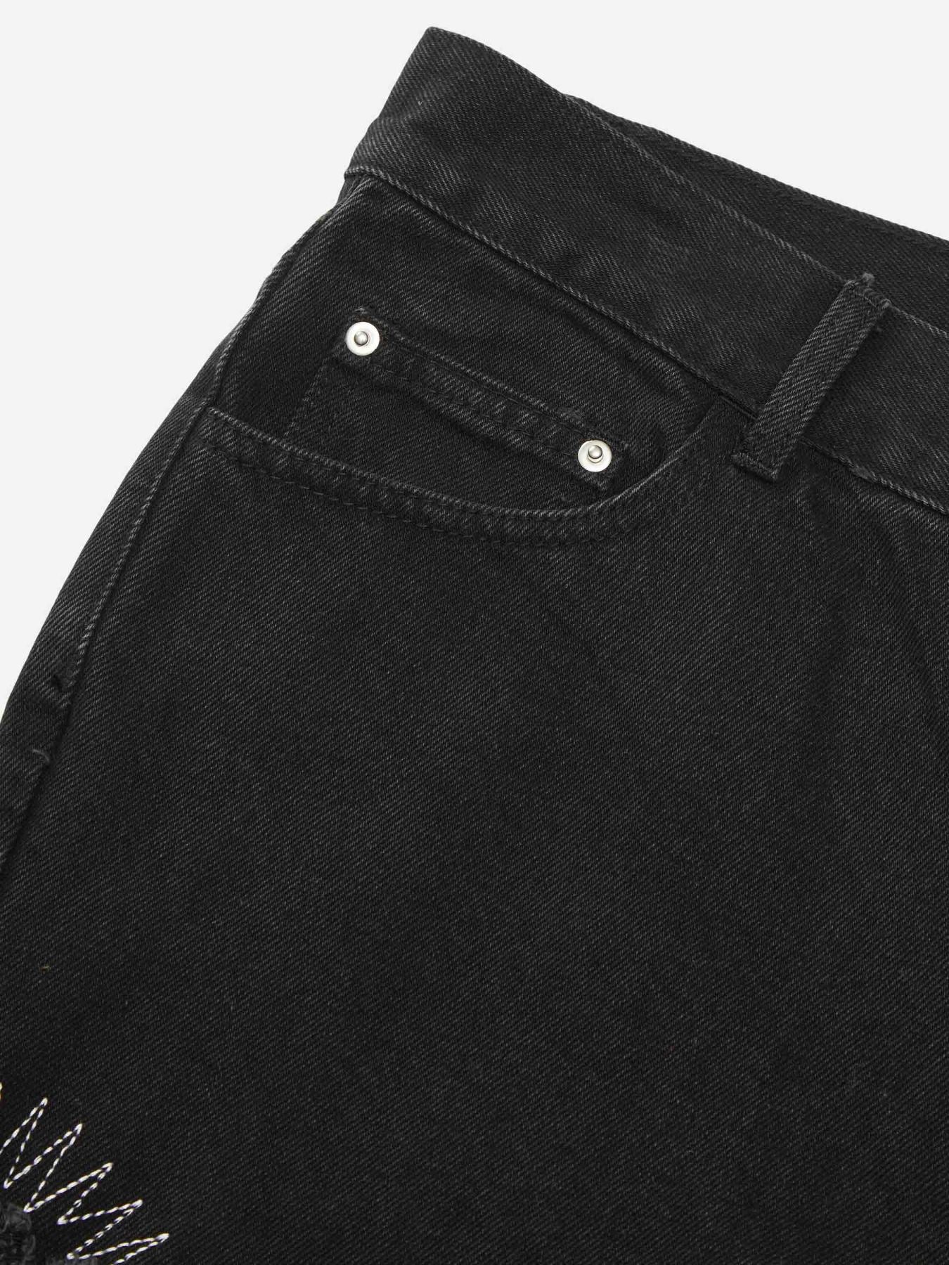 Skull Embroidered Jeans-xxchiefs