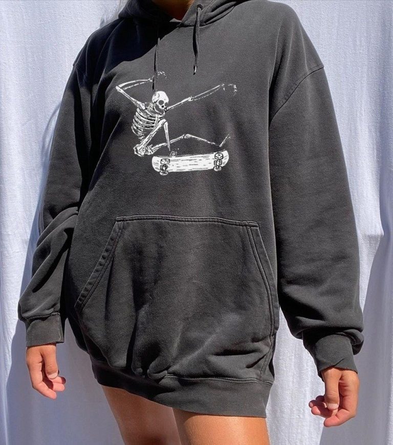 Woman Long Sleeve Casual Skull Print Sweatshirts-xxchiefs