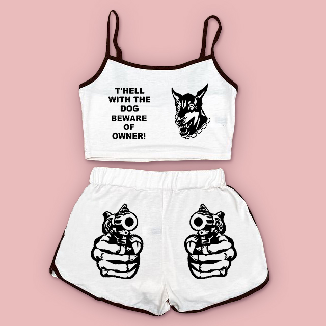 Wolf Print Vest Two-piece Suit-xxchiefs