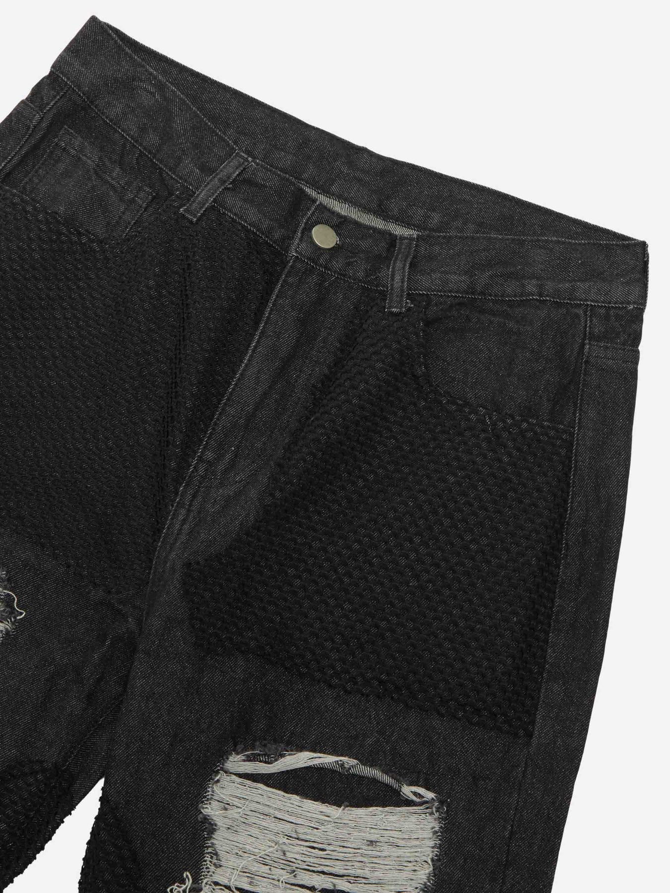Ripped Mesh Patch Jeans-xxchiefs