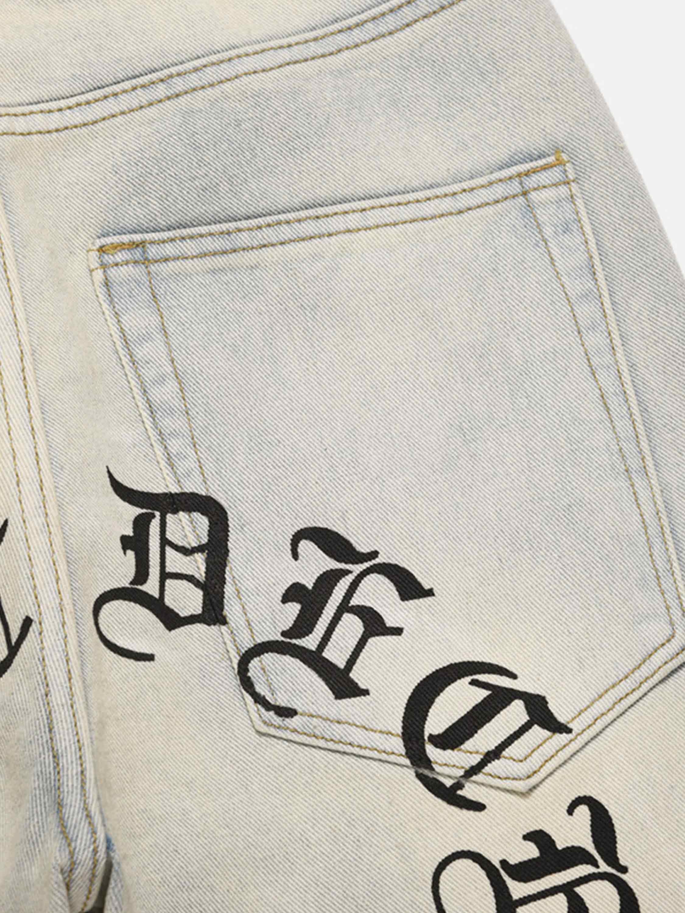 American Vintage Incendiary Letter Print Jeans-xxchiefs