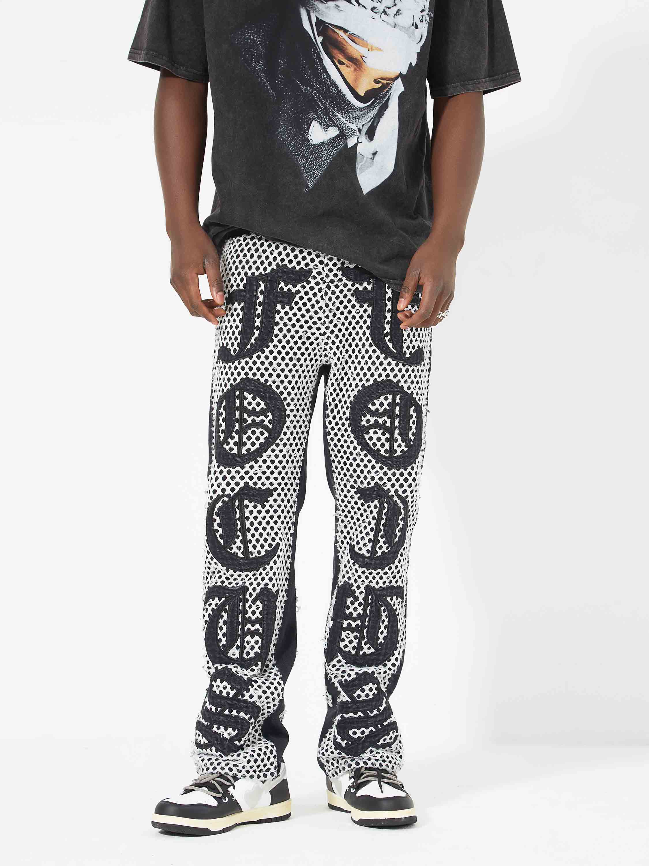 Mesh Patch Jeans-xxchiefs