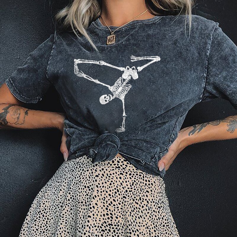 Funny Skull Print Women's T-shirt-xxchiefs