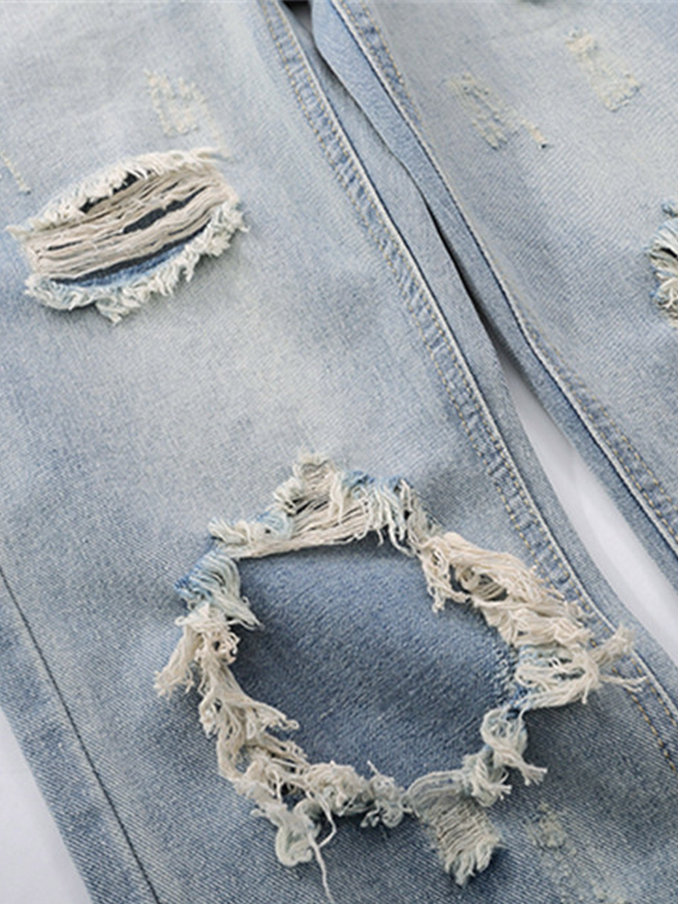 Washed Heavily Ripped Jeans-xxchiefs