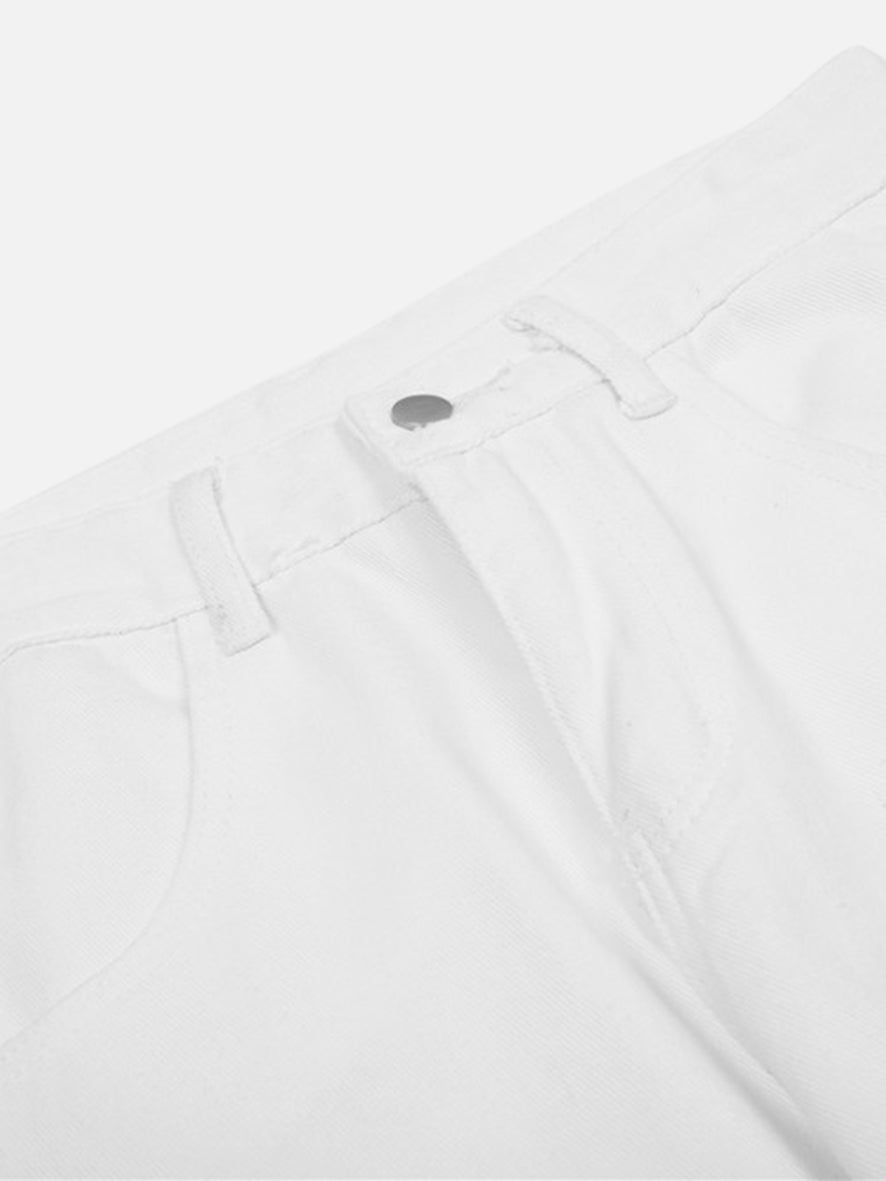 American Flame Embroidered Loose Straight Jeans-xxchiefs