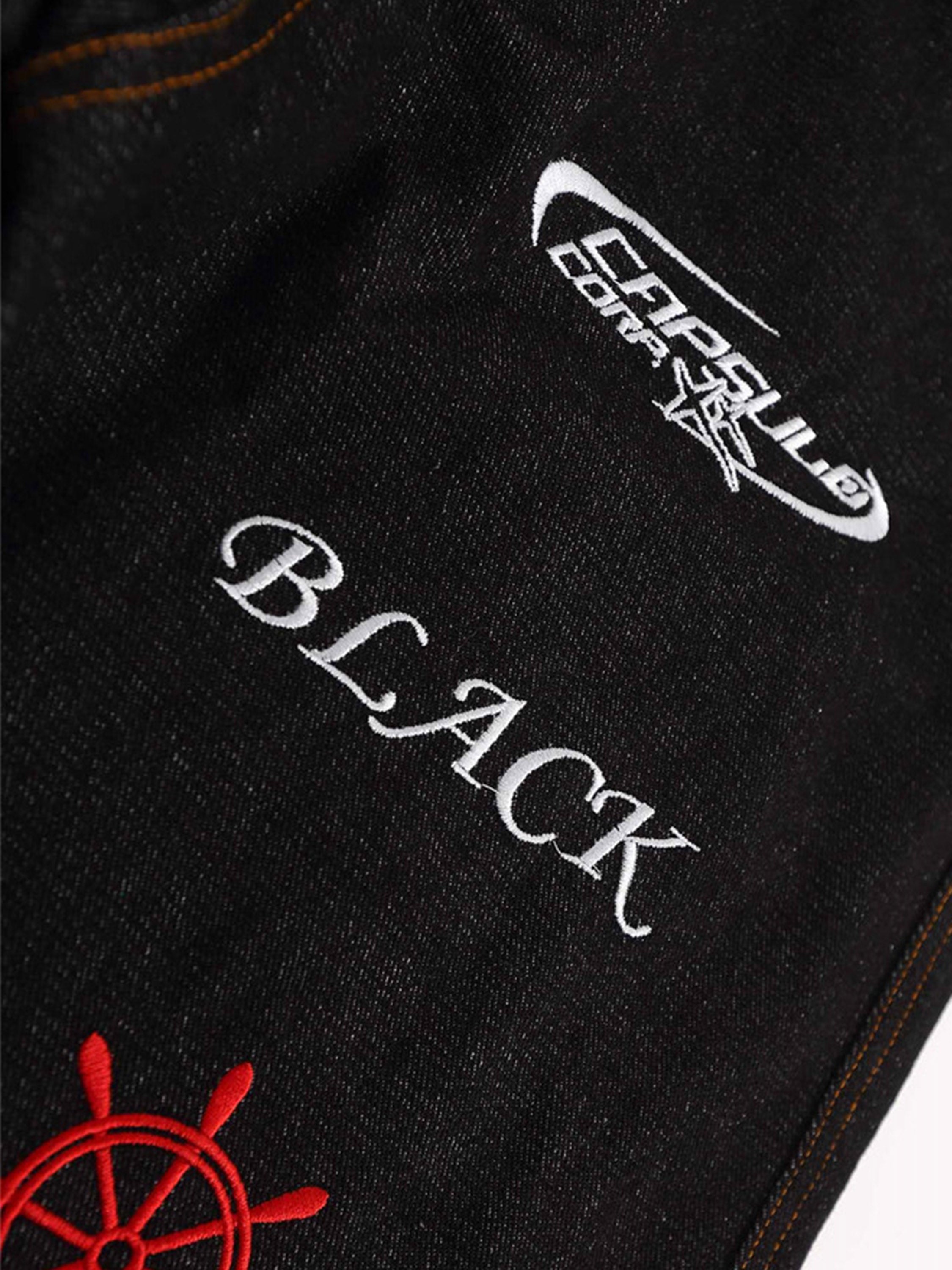 Letters And Embroidered Jeans-xxchiefs