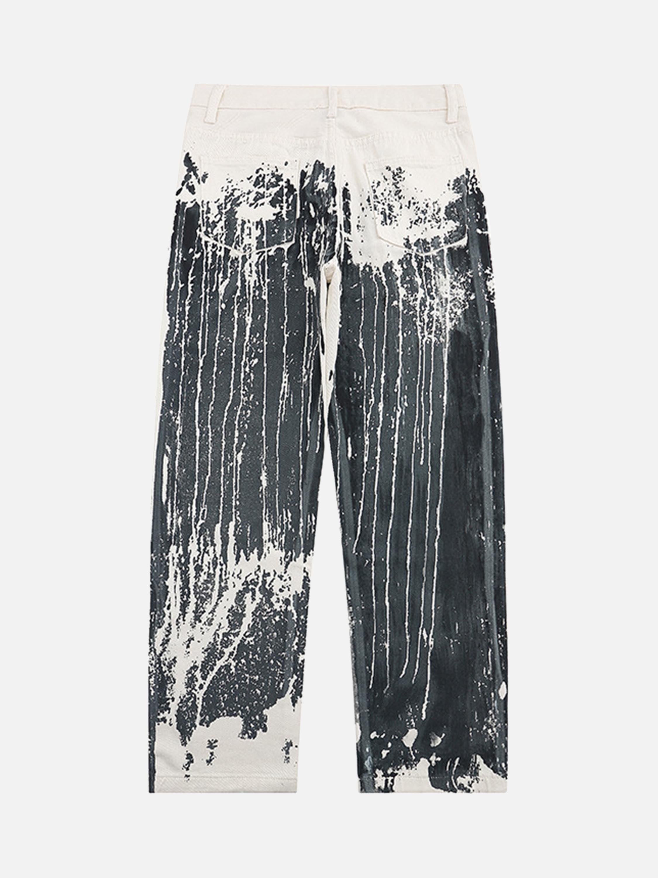American Heavy Industry Ink Splash Embroidery Jeans-xxchiefs