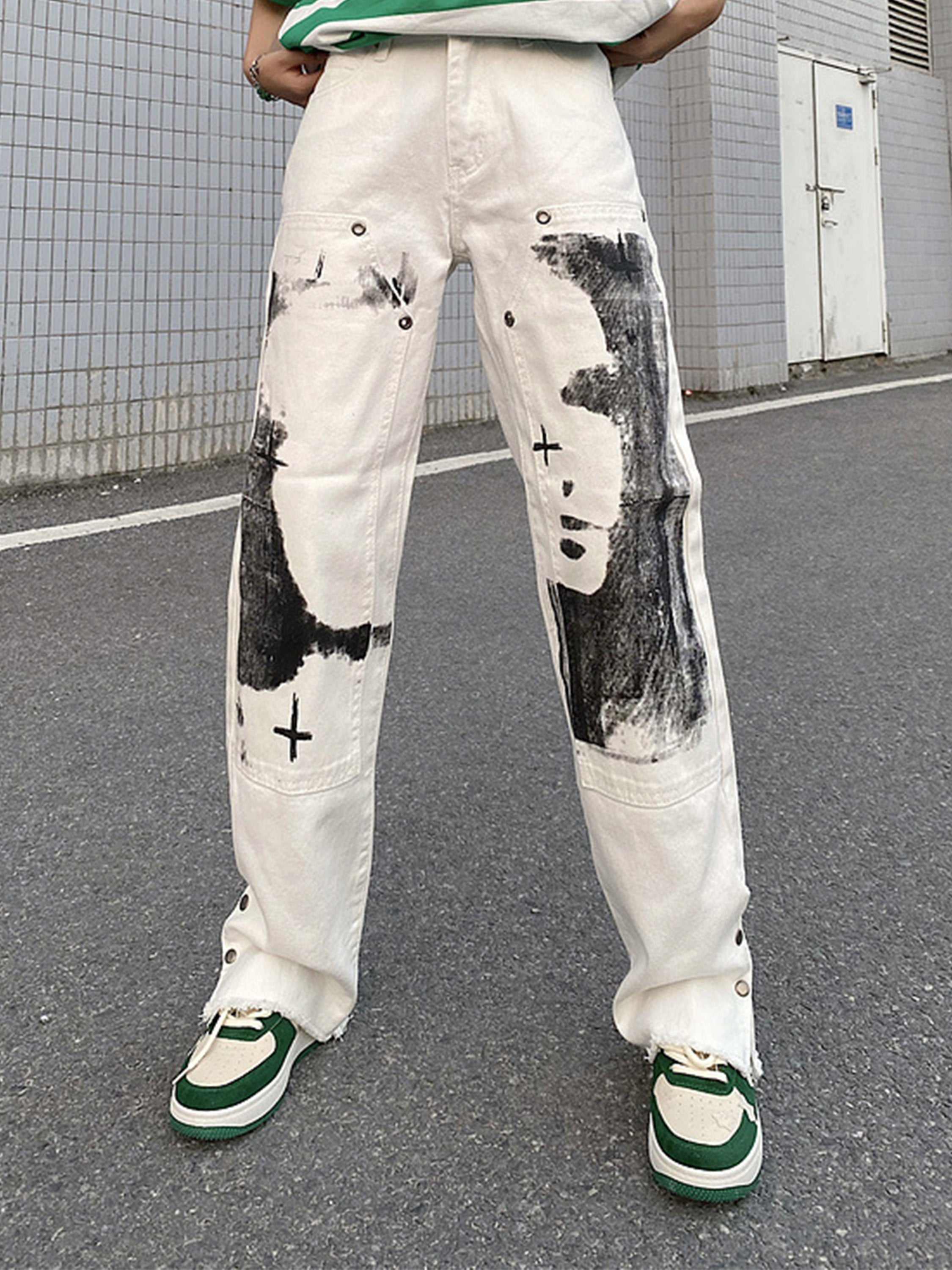 Graffiti Print Track Pants-xxchiefs