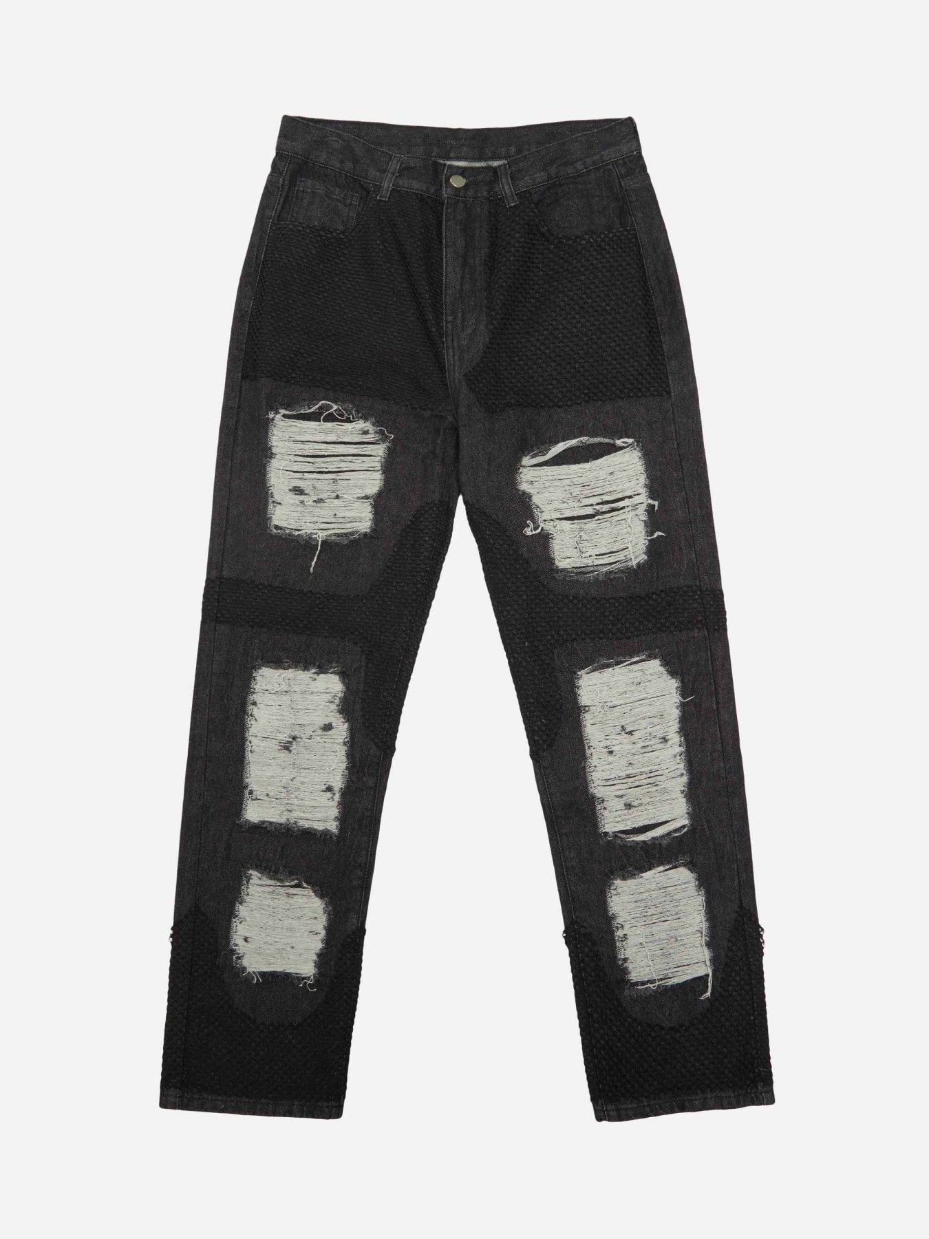 Ripped Mesh Patch Jeans-xxchiefs