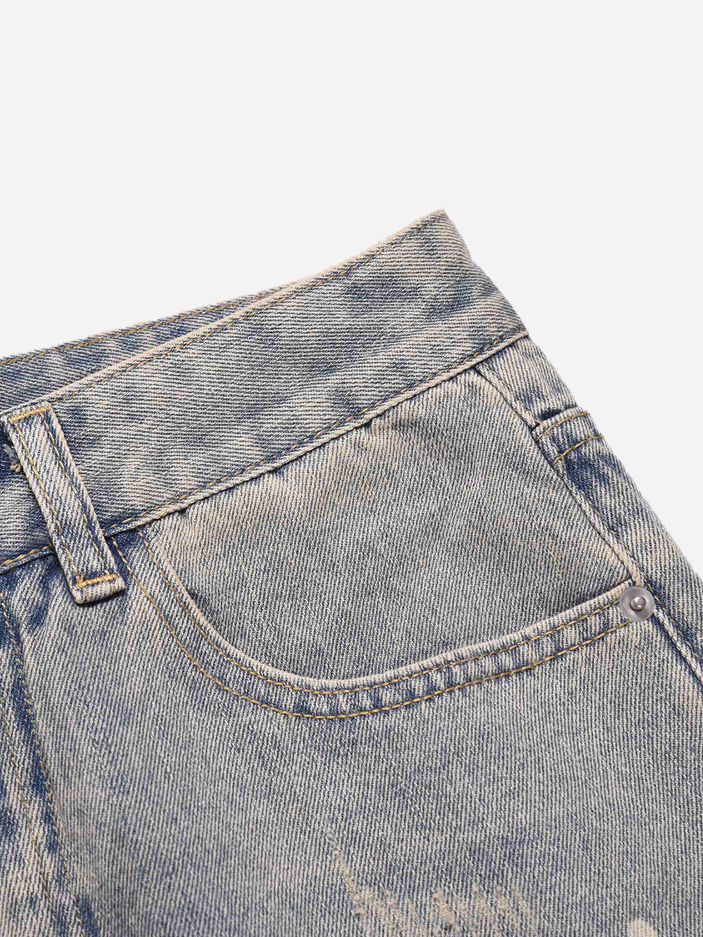 American Street Style Stressed Star Denim Pants - 1472-xxchiefs