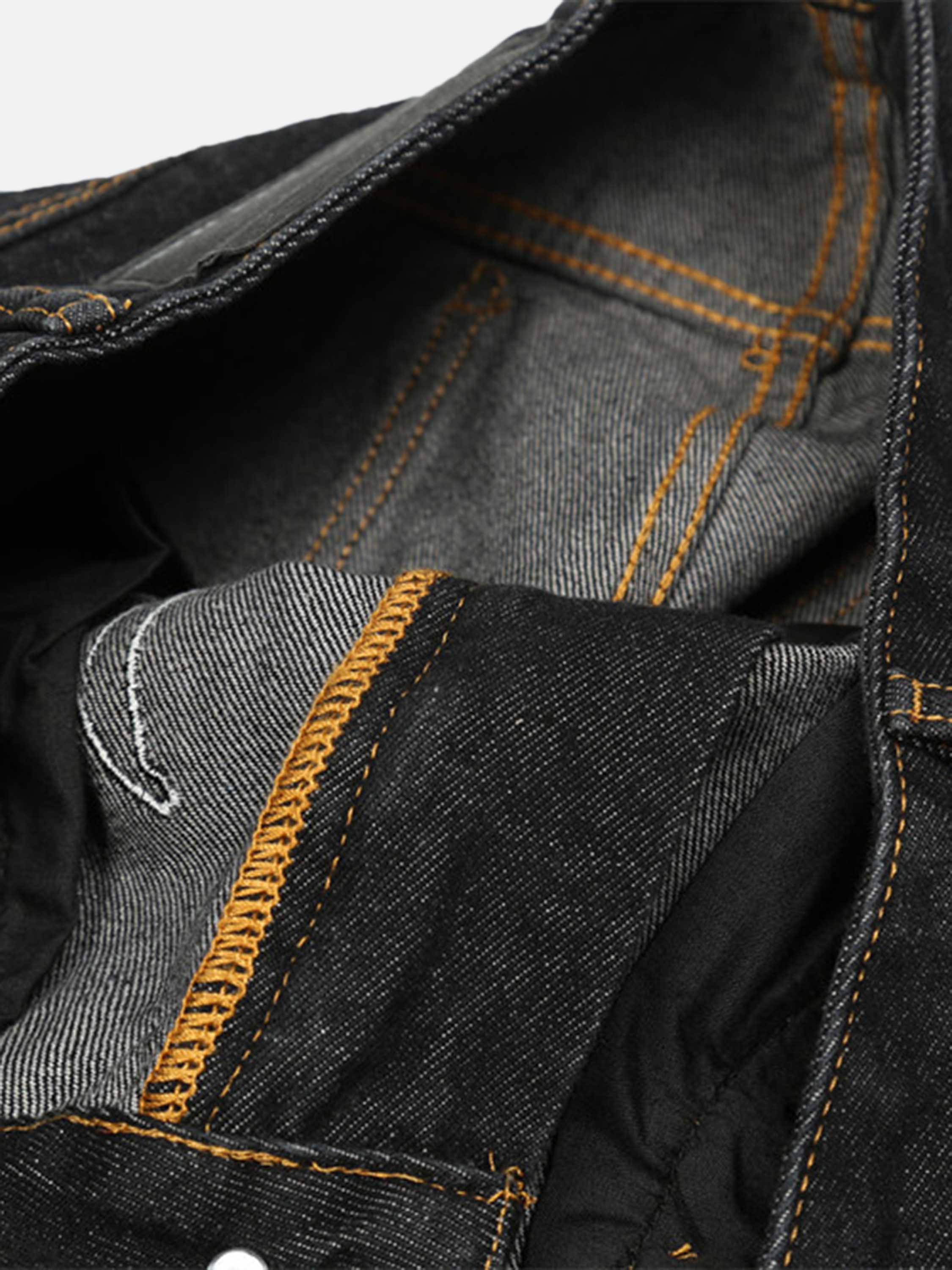 Retro Embroidered Letters Jeans Loose Straight Pants-xxchiefs