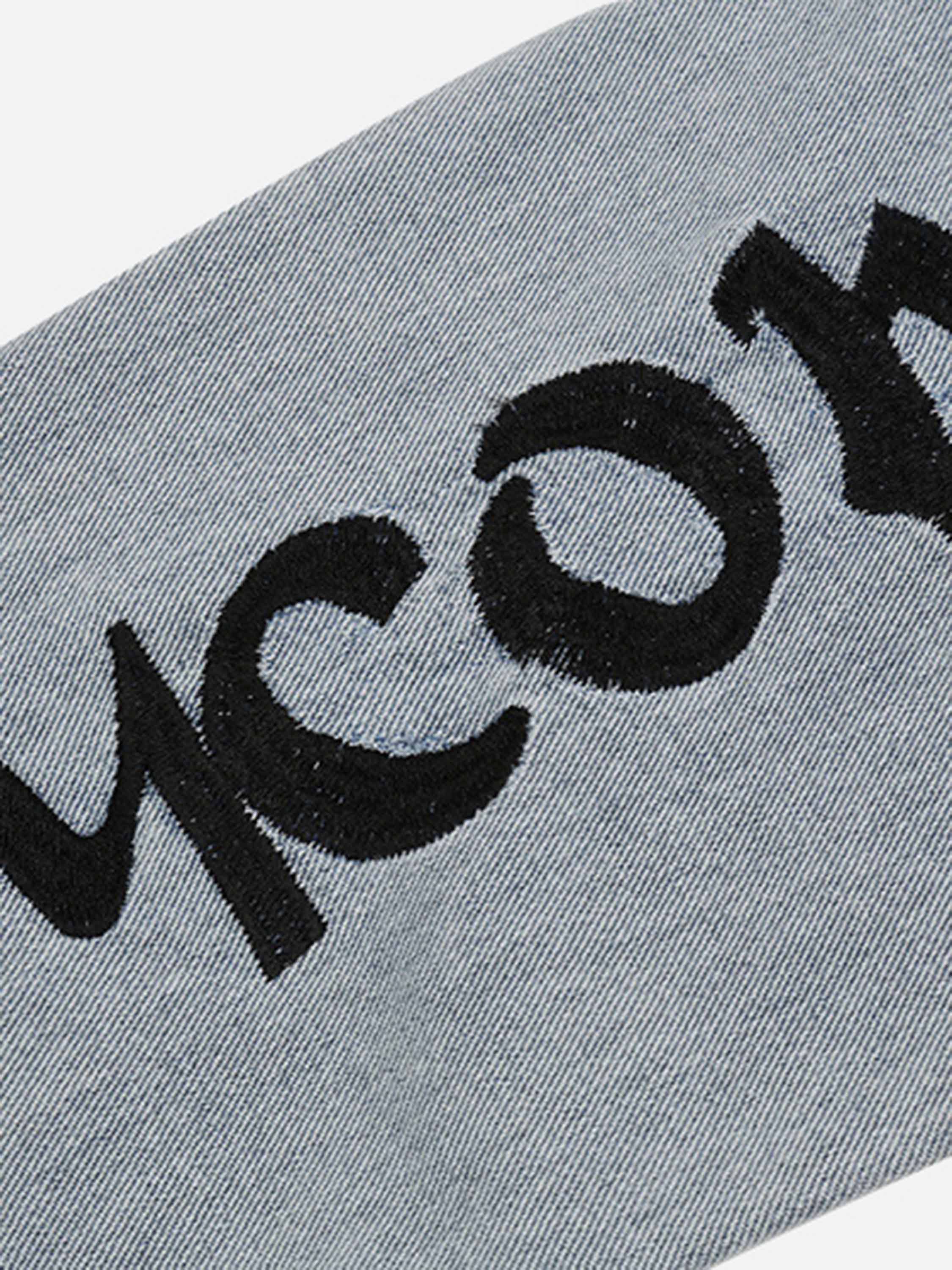 High Street Letter Embroidered Slim-Fit Skinny Jeans-xxchiefs