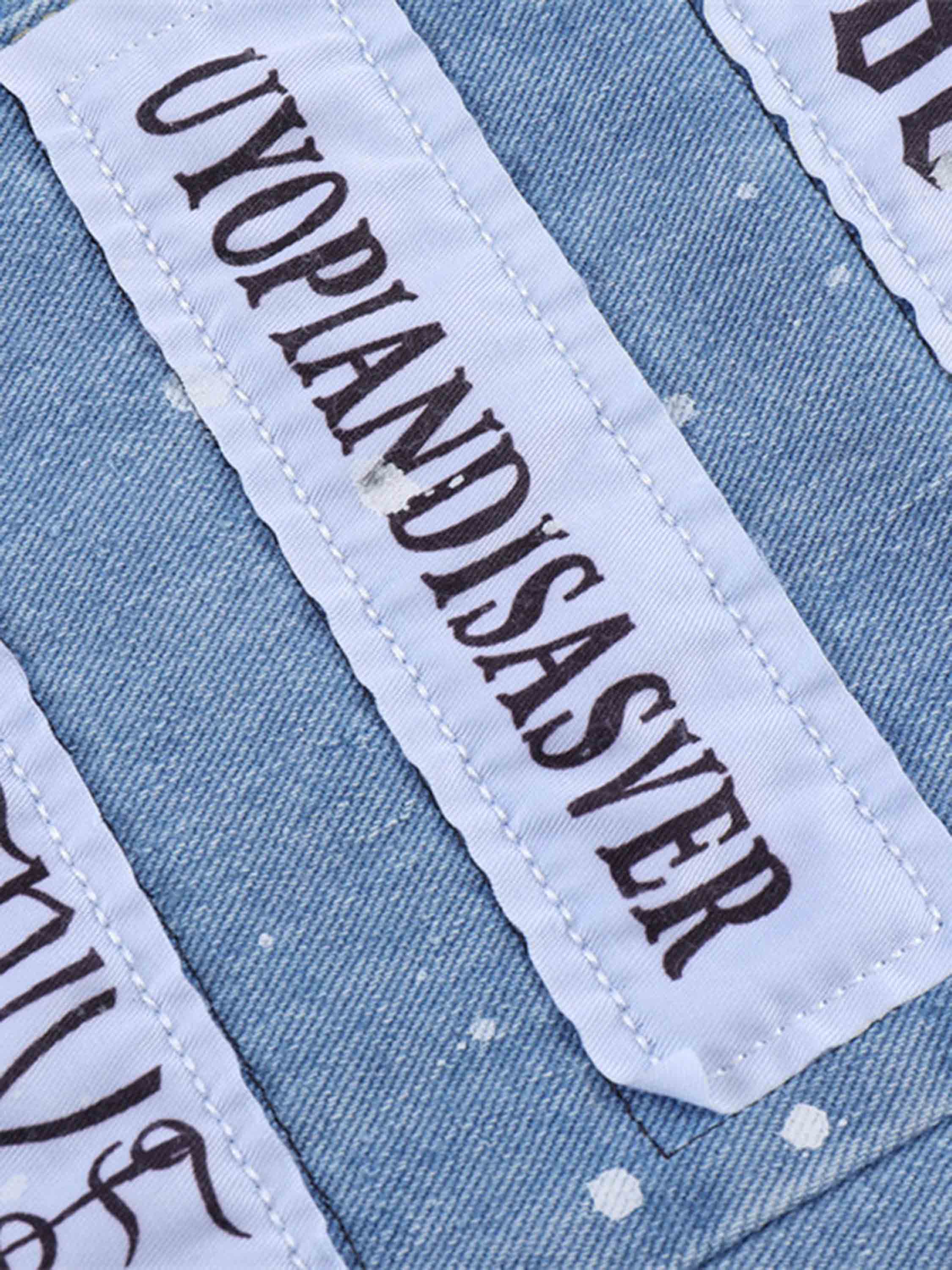 Creative Fun Patch Washed Jeans-xxchiefs