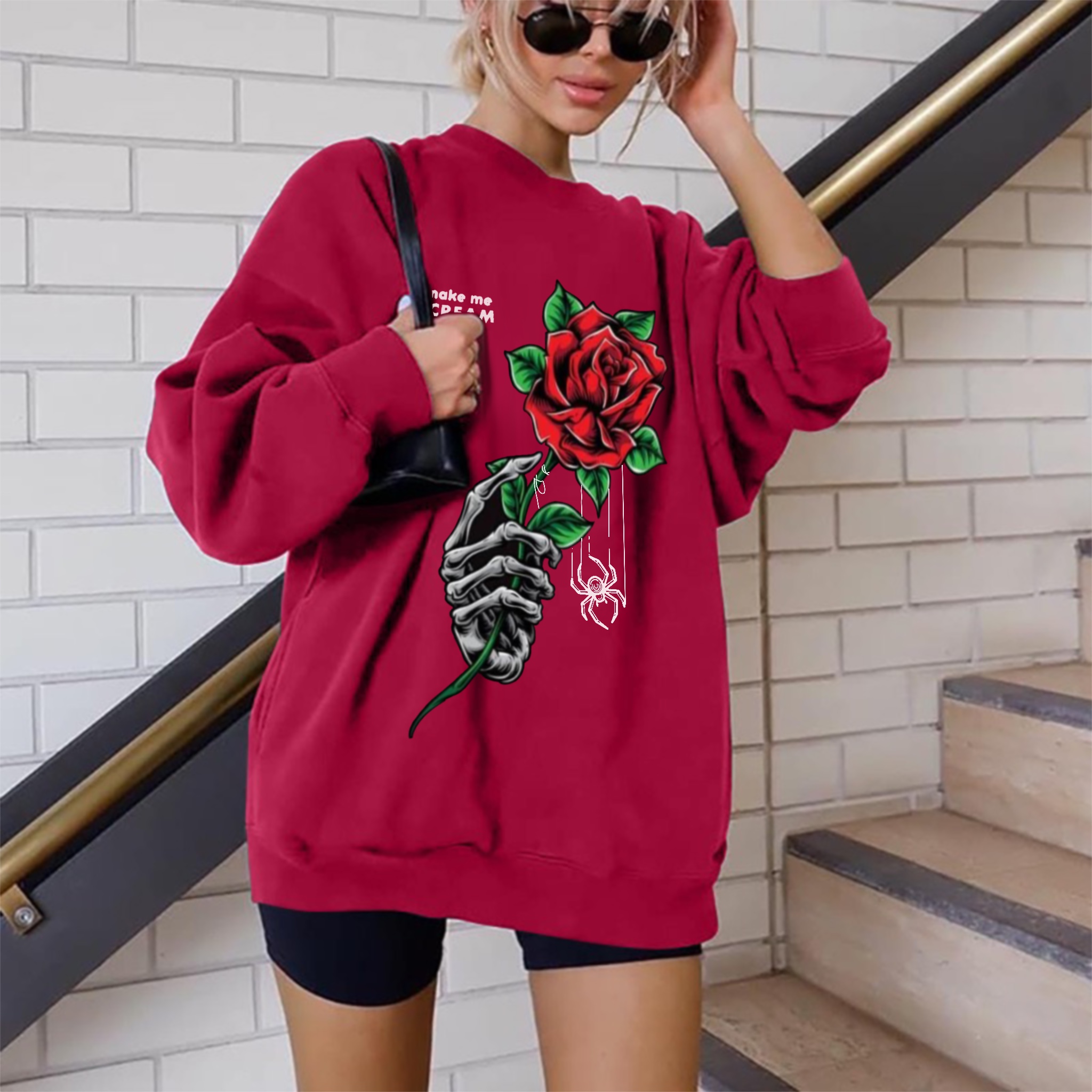 Rose Skull Sweatshirt-xxchiefs