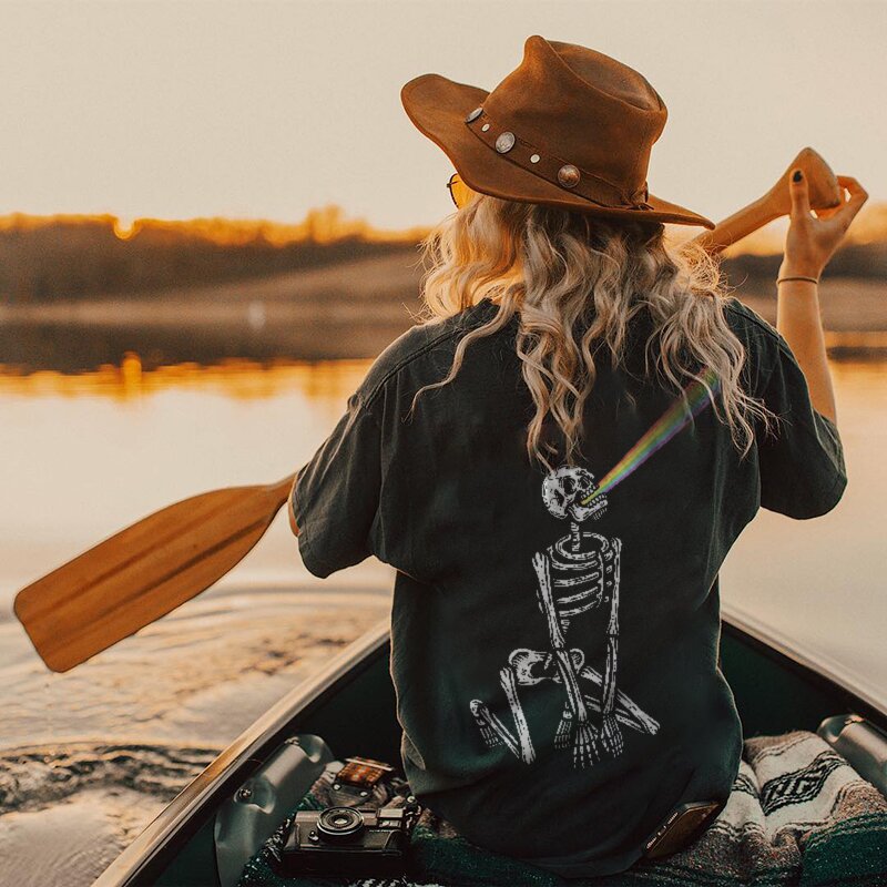 Skull rainbow print t-shirt designer-xxchiefs