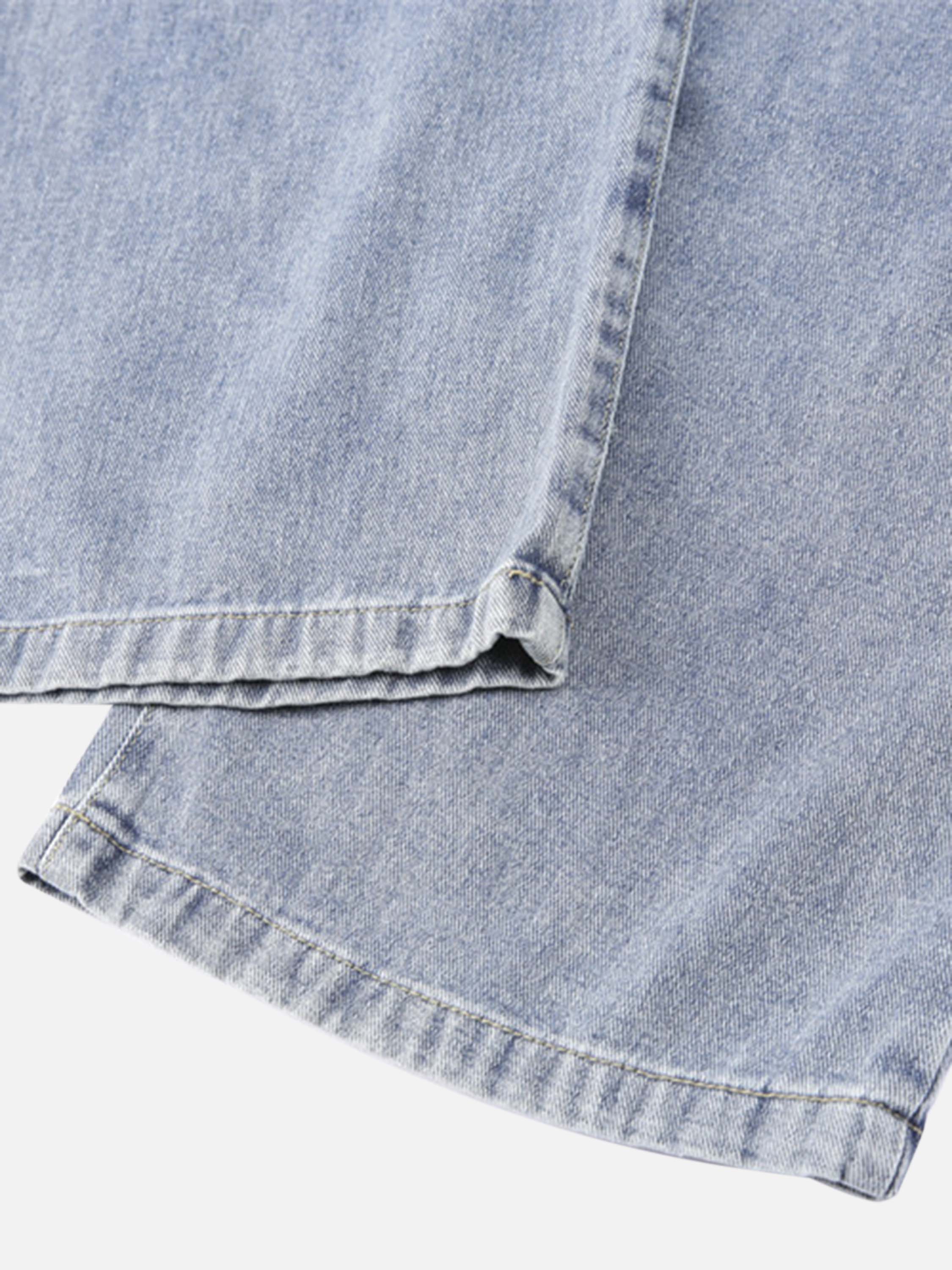 American High Street Embroidered Letters Jeans Nine-quarter Pants-xxchiefs