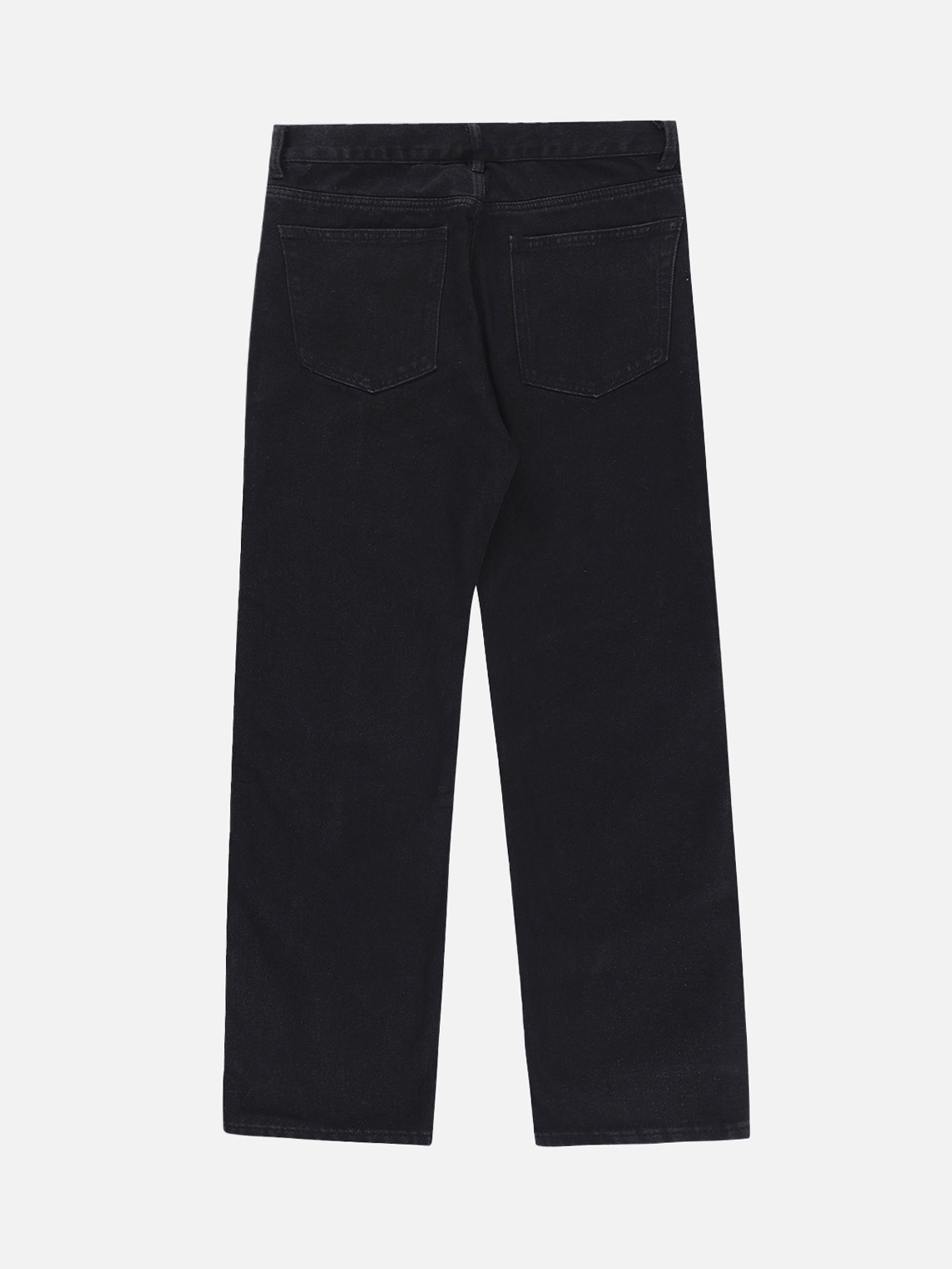 American Vintage Broken Ring Frayed Edge Splicing Cashew Flower Washed Jeans-xxchiefs