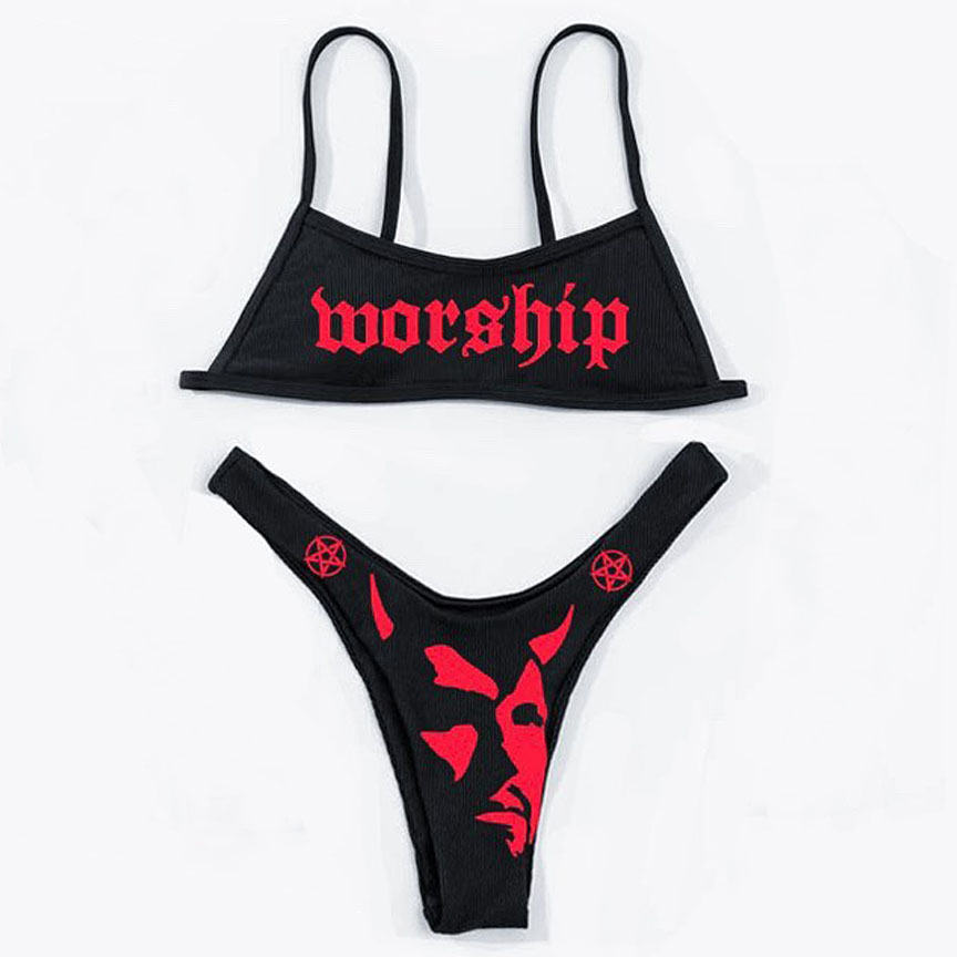 Devil Print Bikini Set-xxchiefs