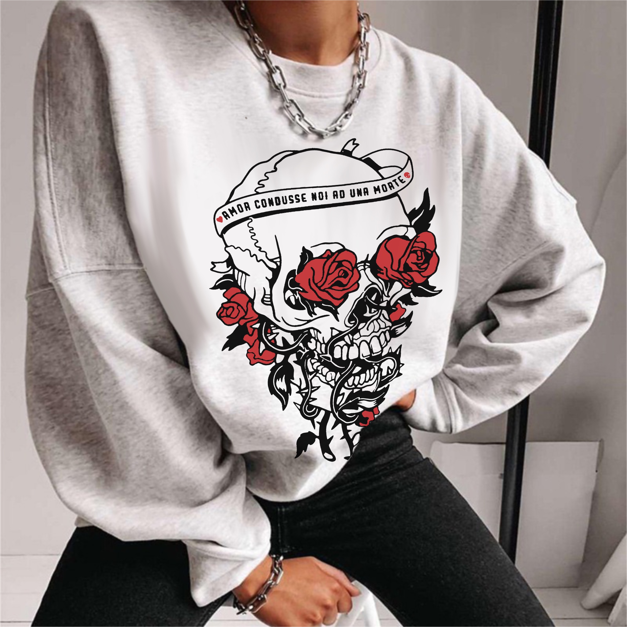 Skull rose sweatshirt-xxchiefs