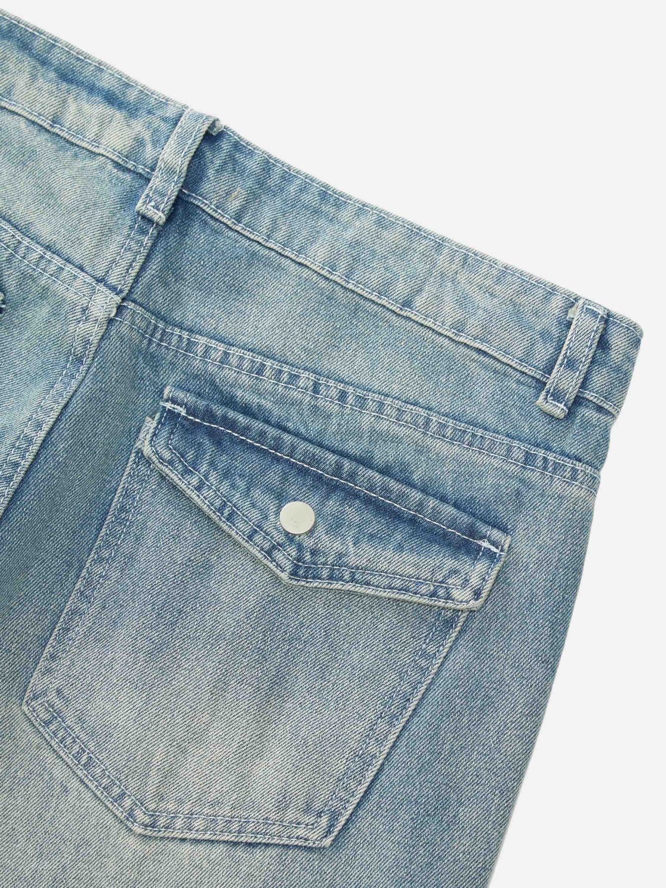 Star Patch Embroidered Jeans-xxchiefs