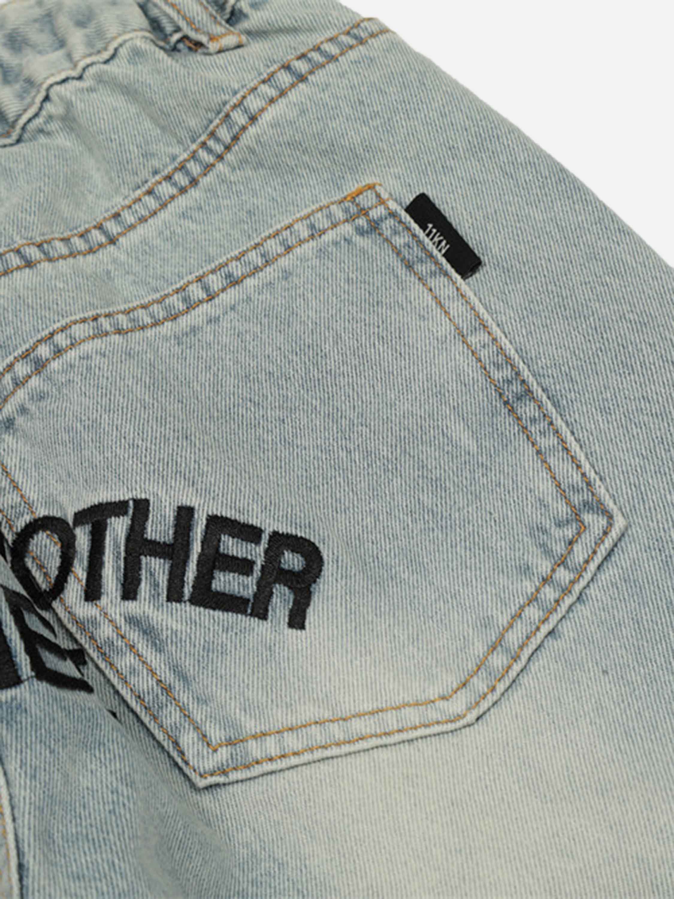 American High Street Color Blocking Wide Leg Jeans-xxchiefs
